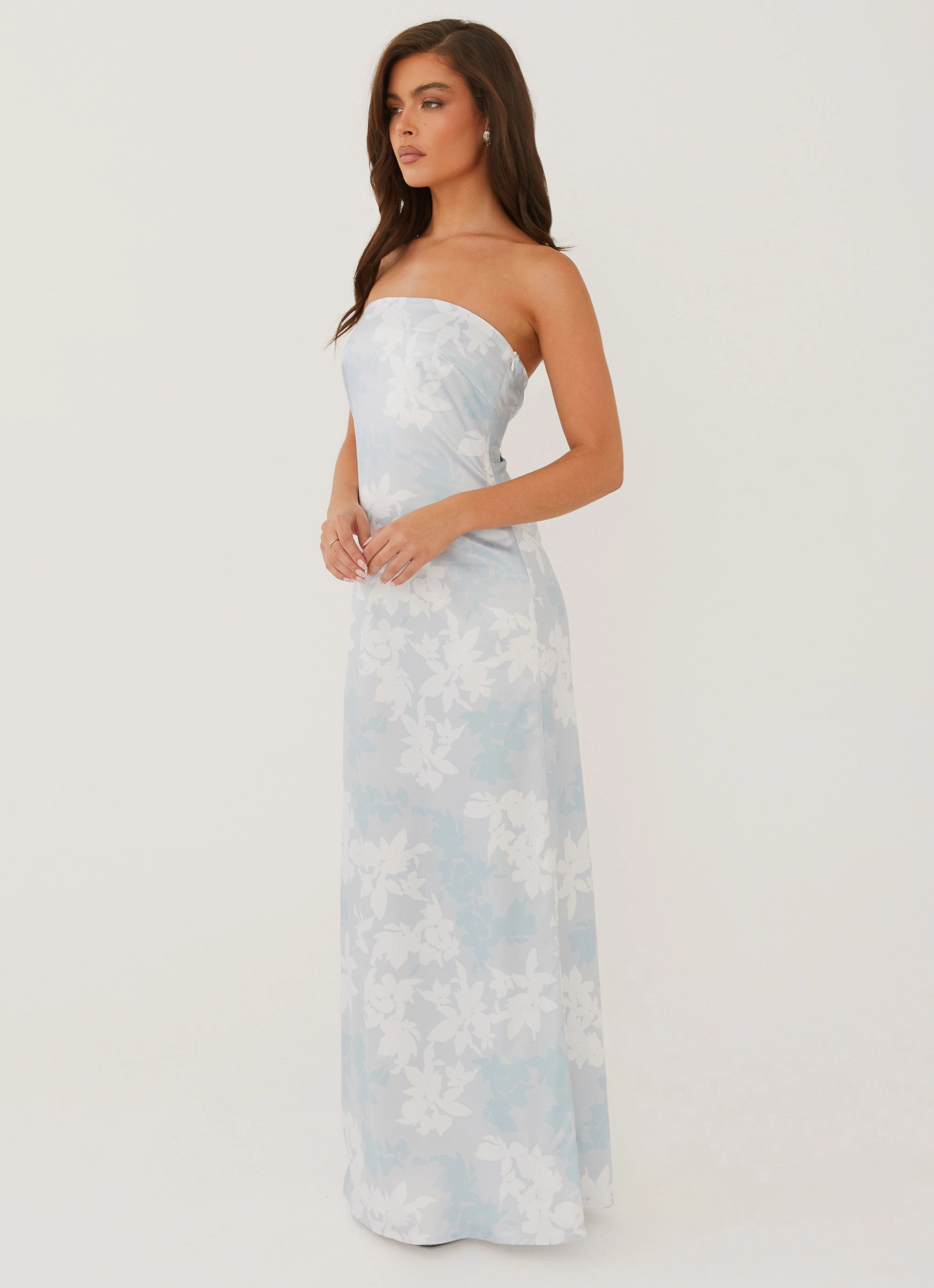 Street-Style Quick Layer Love Me More Maxi Dress - Blue Blossom