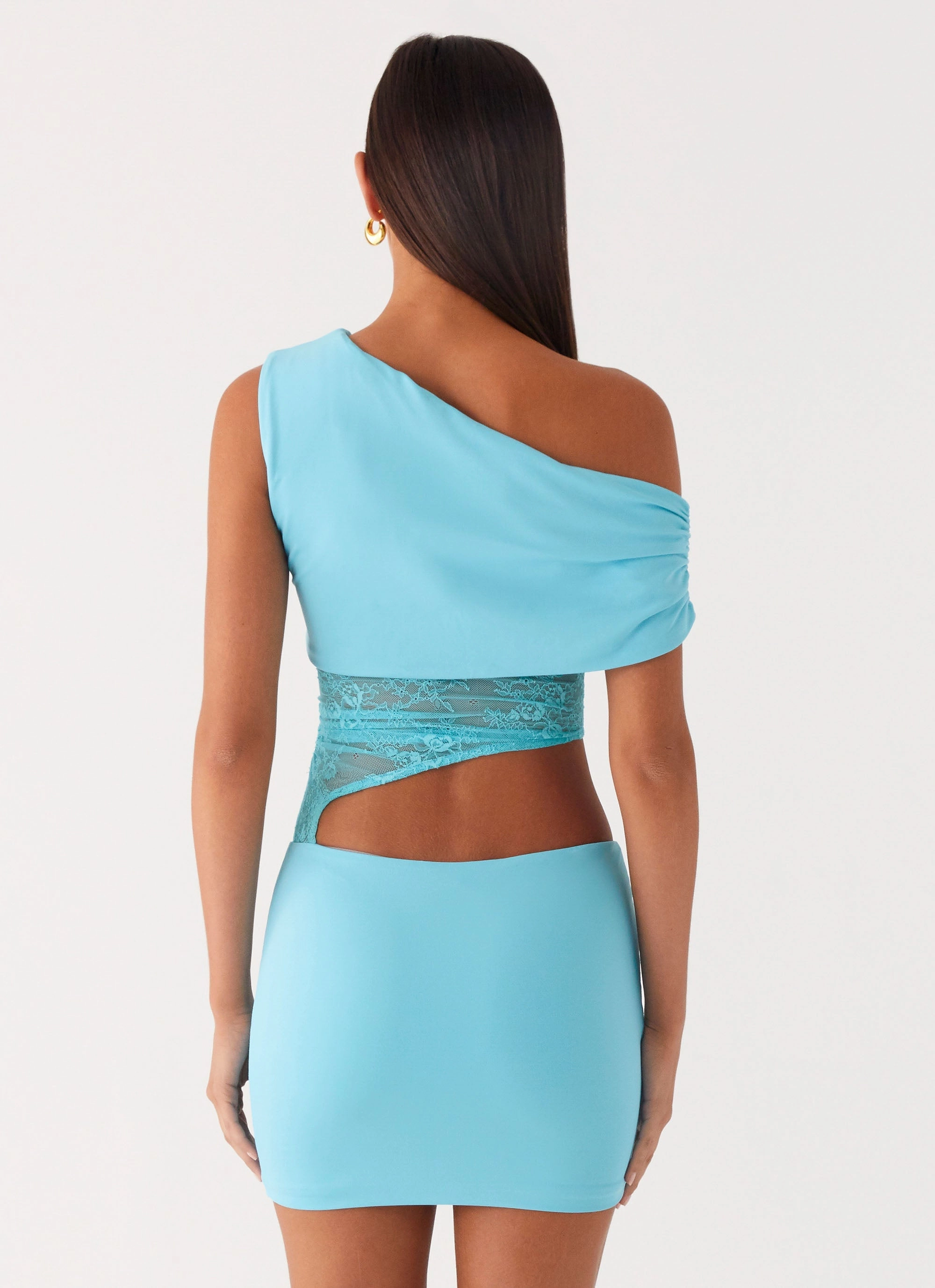 Love Motion Mini Dress - Aqua Blue Ombre-Effect Elegant Touch