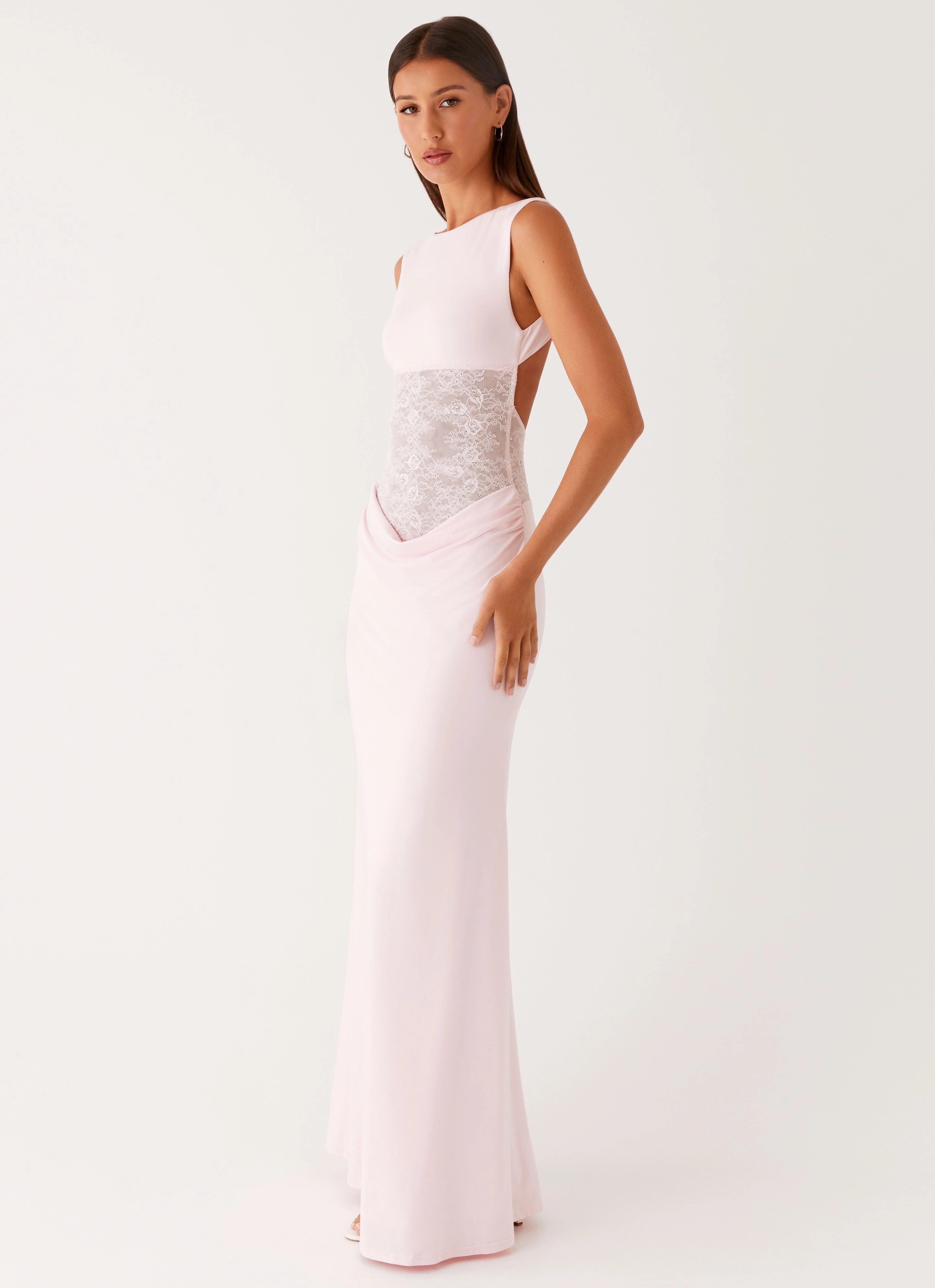 Love Tease Maxi Dress - Baby Pink Flattering Style Fit