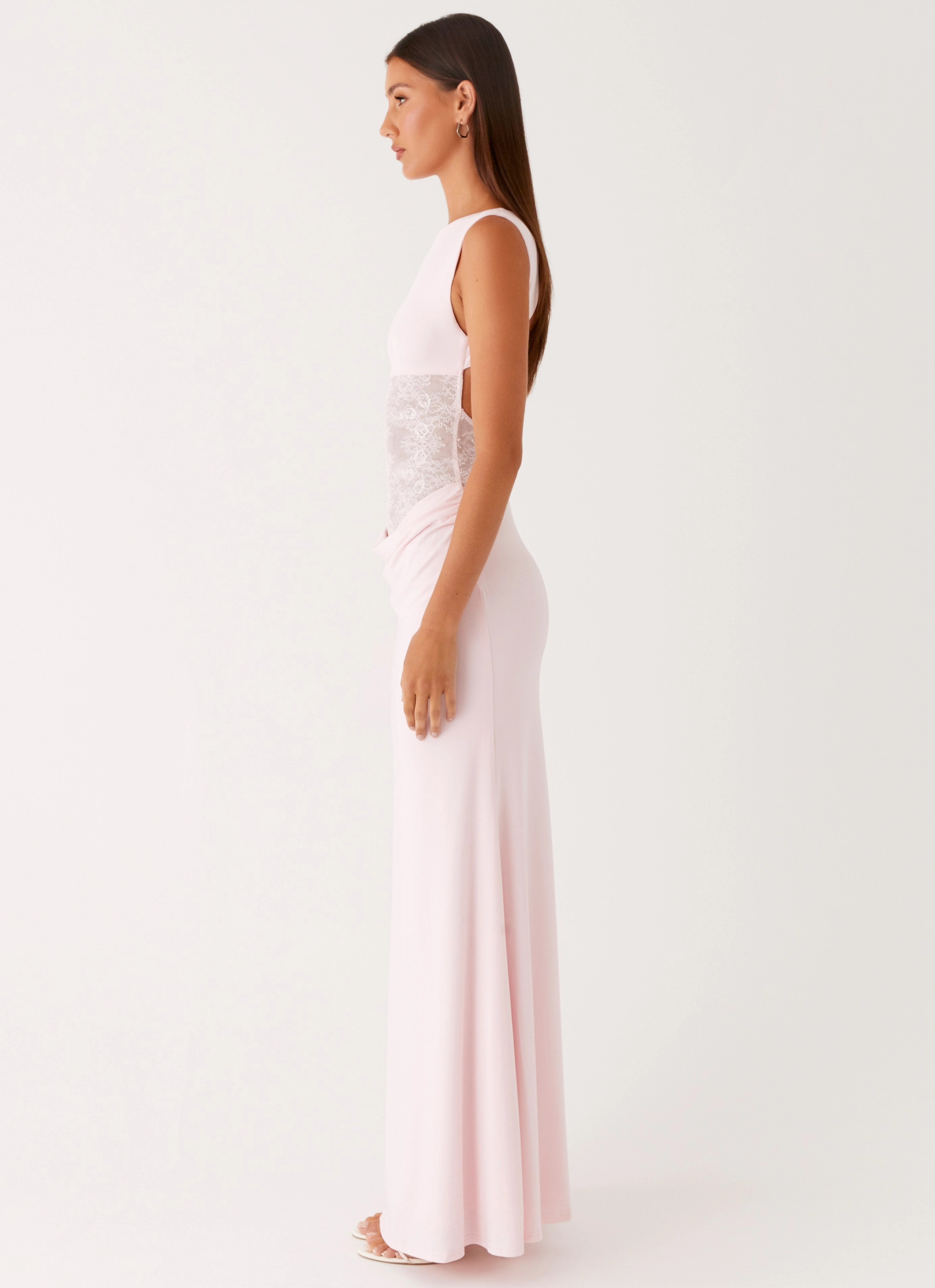 Love Tease Maxi Dress - Baby Pink button detail
