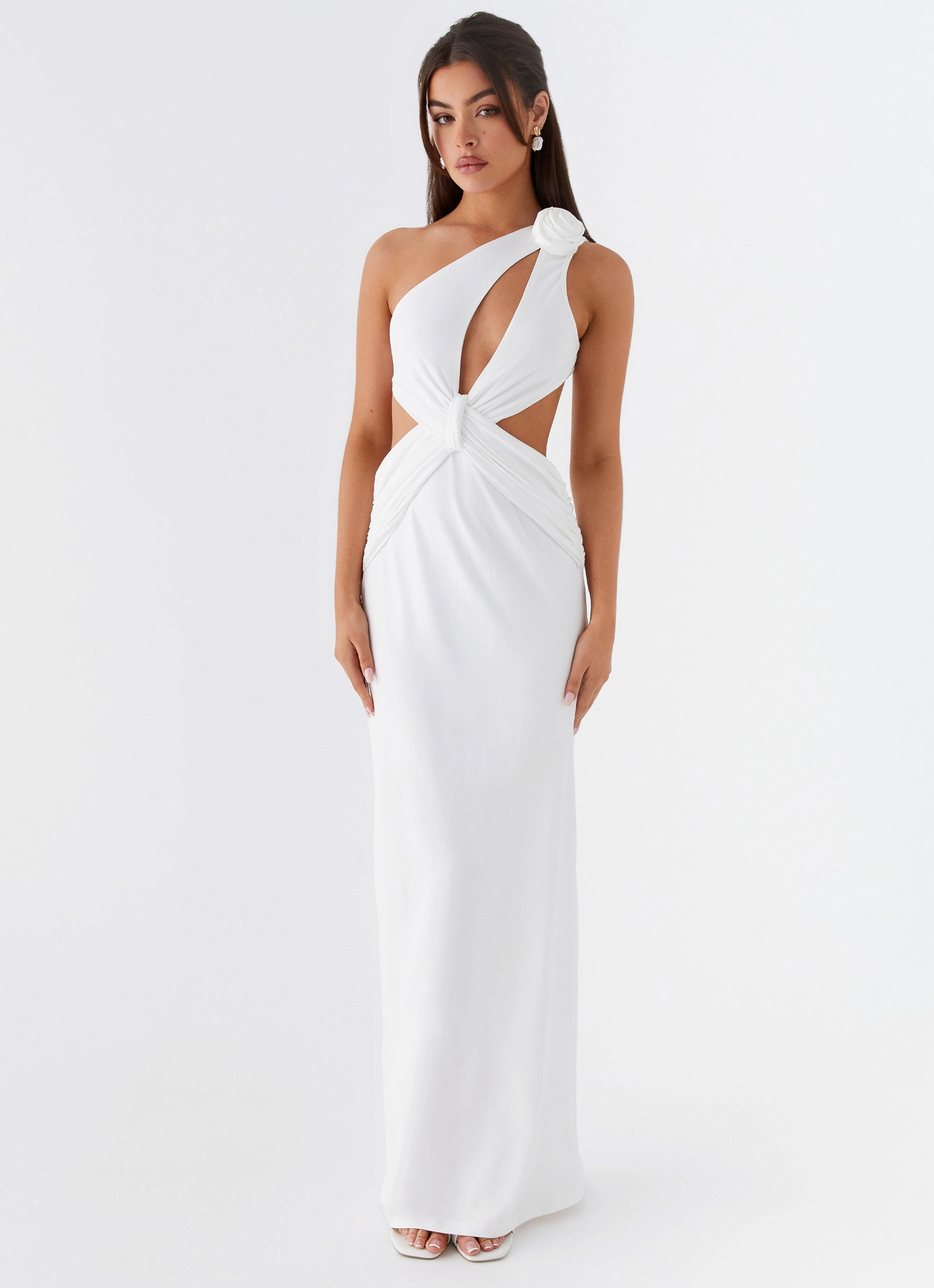 Structured-Shape Lovesome Rosa Maxi Dress - White