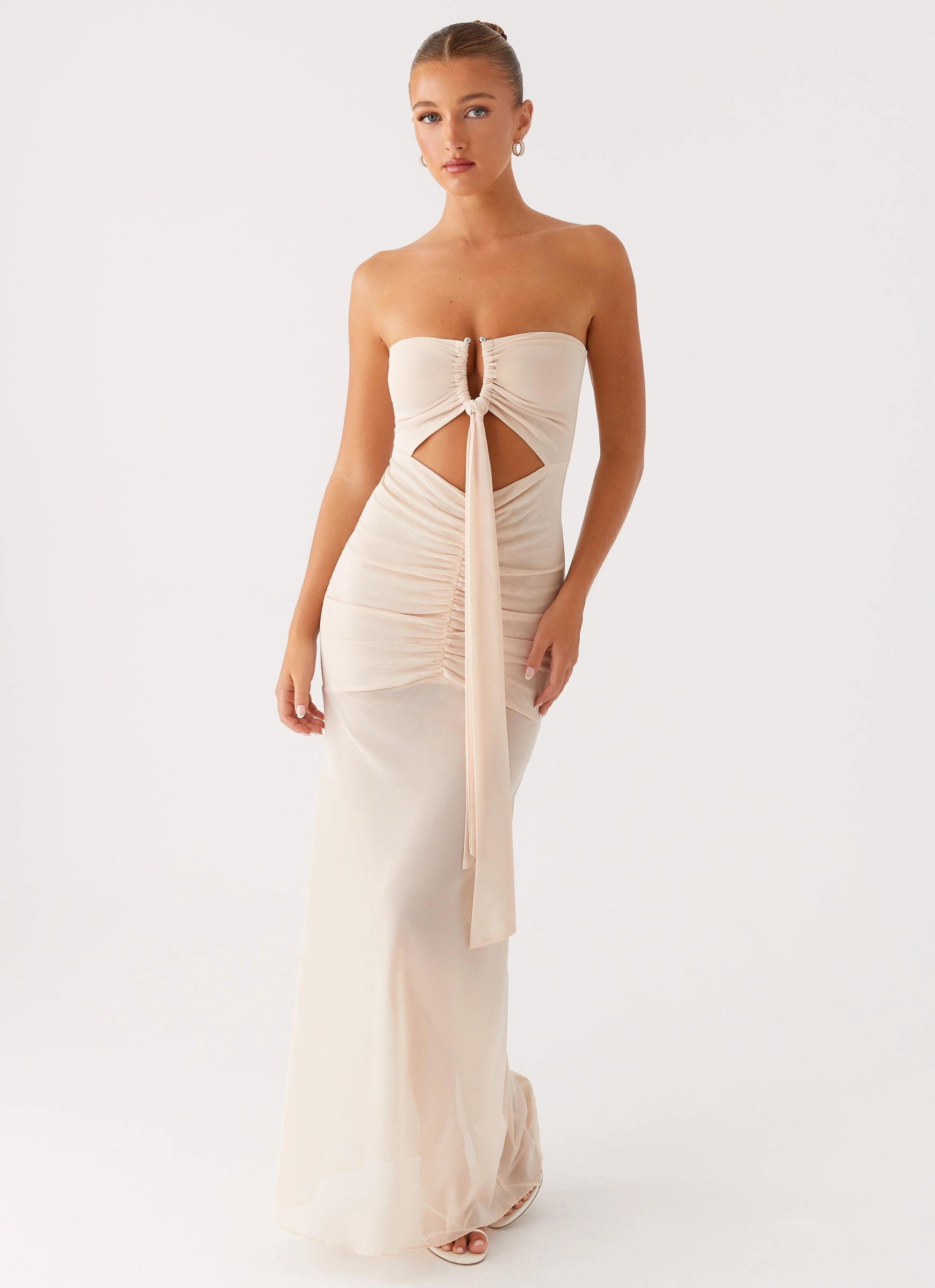 Elegant evening wear Lovie Maxi Dress - Beige