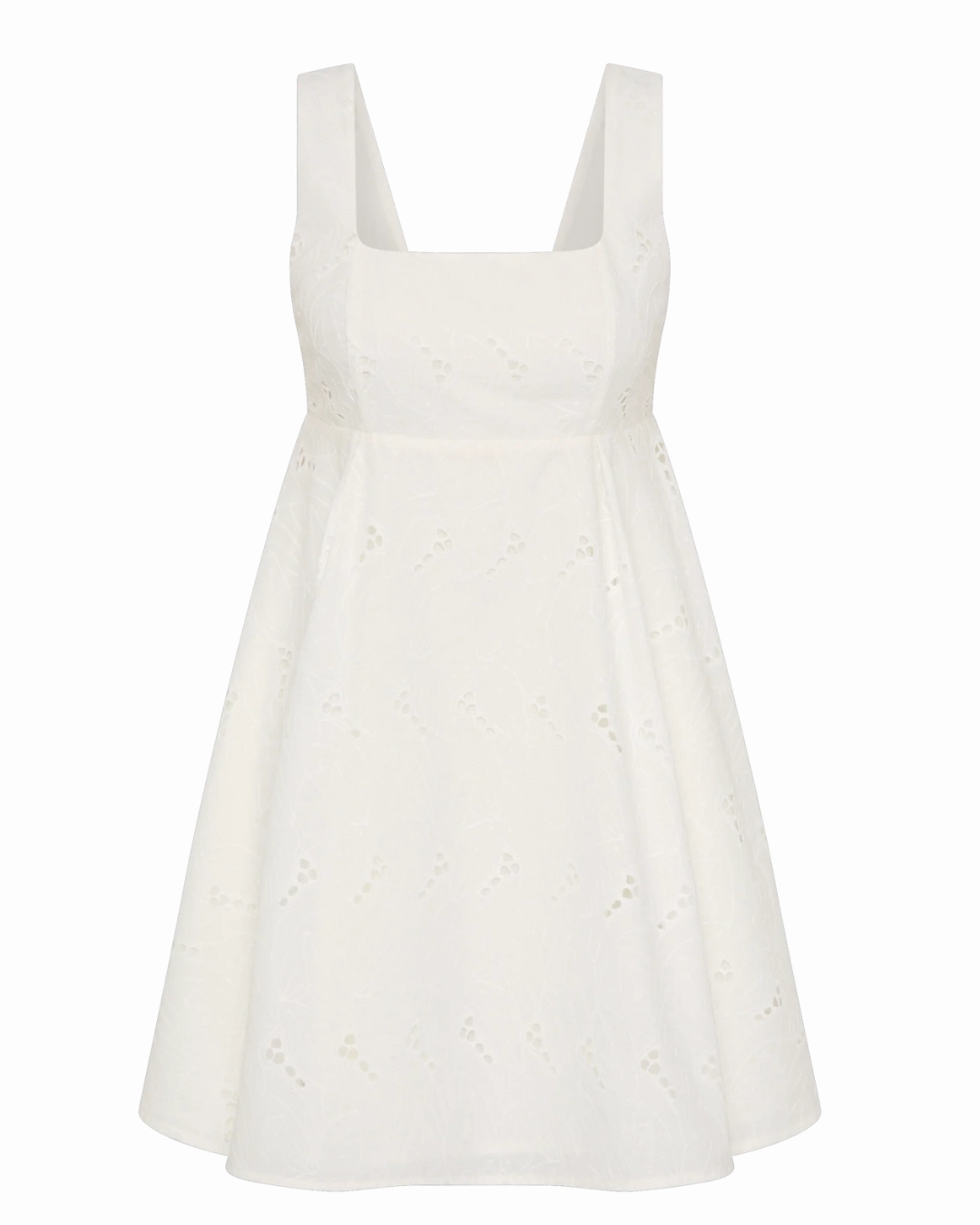 Pop Texture Lovis Mini Dress in Birgitta Broderie Anglaise White
