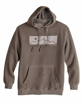 Lightweight Warmth Core Weekend Ready Tin Haul Mens Mountain Print Brown Cotton Blend Hoodie