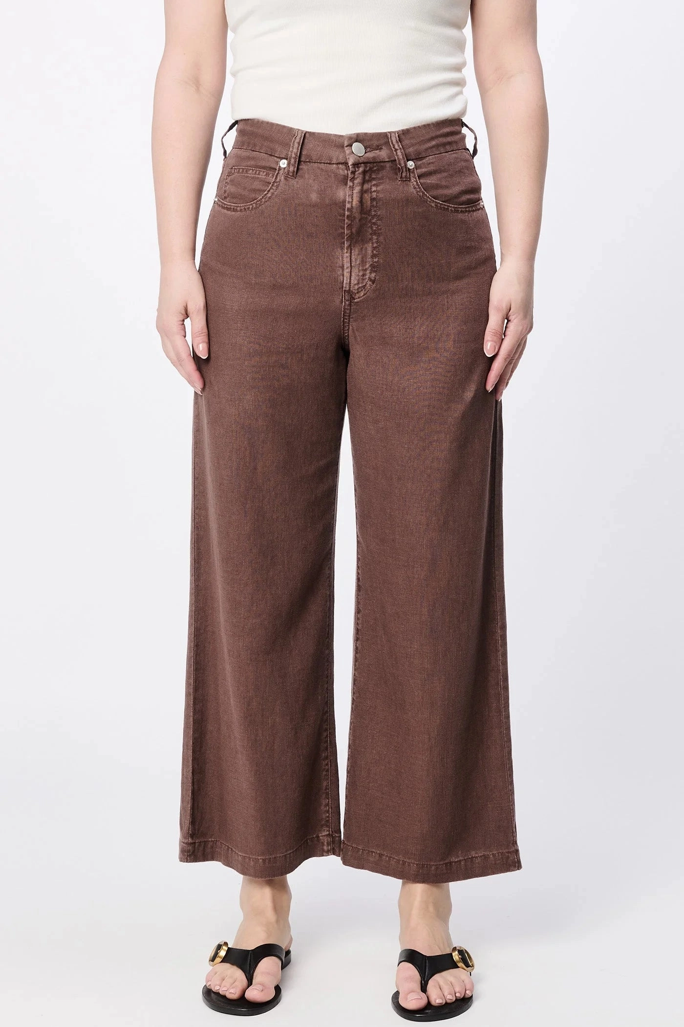 Audrey Wide Leg Pants - Cappuccino Pocket Reinforcement