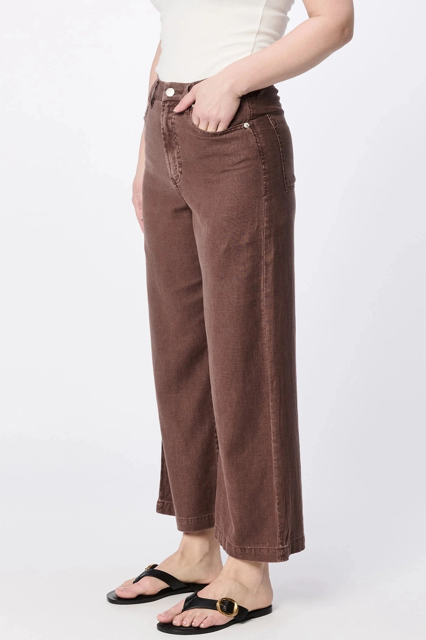 Audrey Wide Leg Pants - Cappuccino Travel Essential