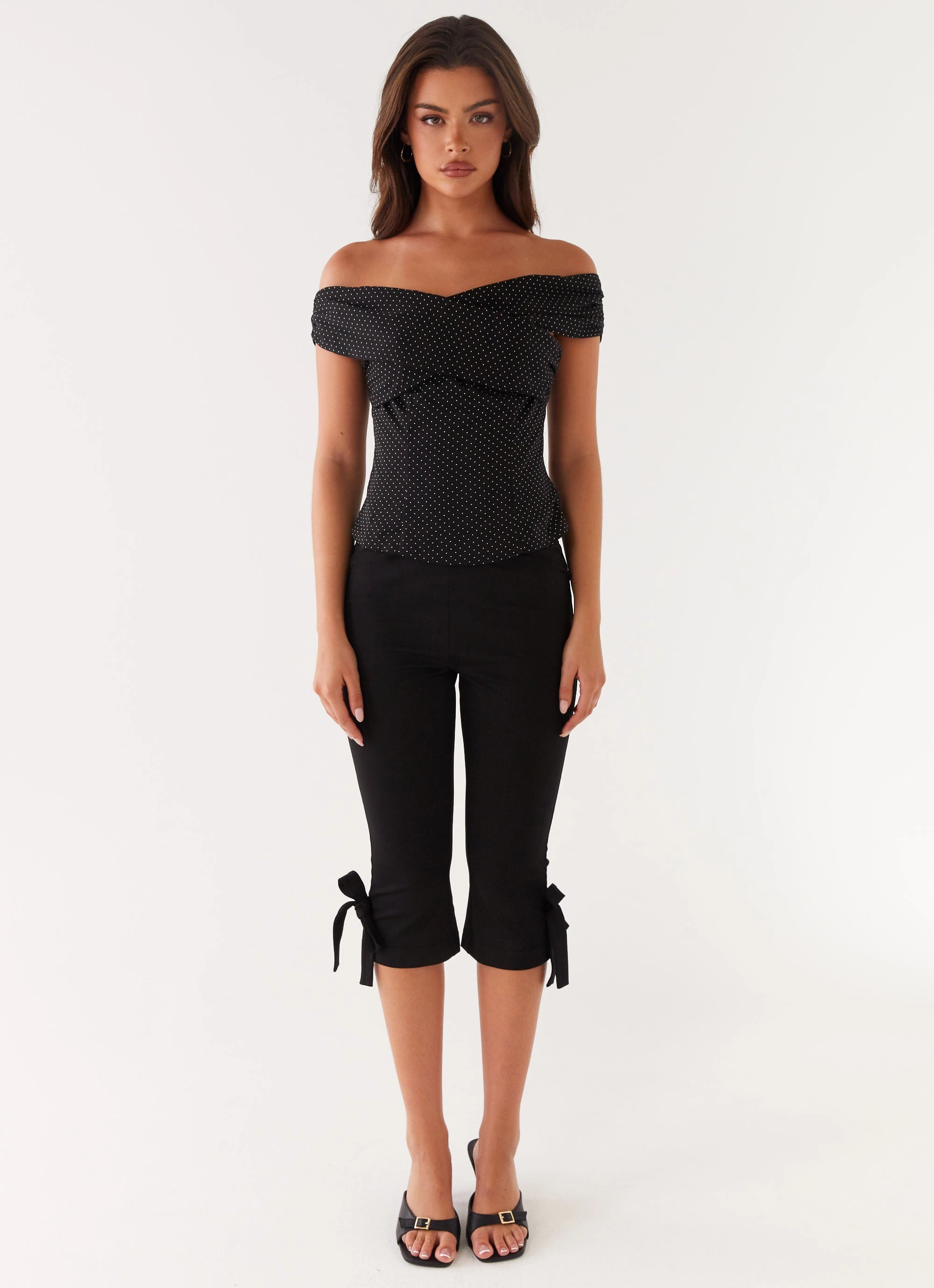 Odor Resistant ReinforcedShoulders Tamera Top - Black Polka Dot