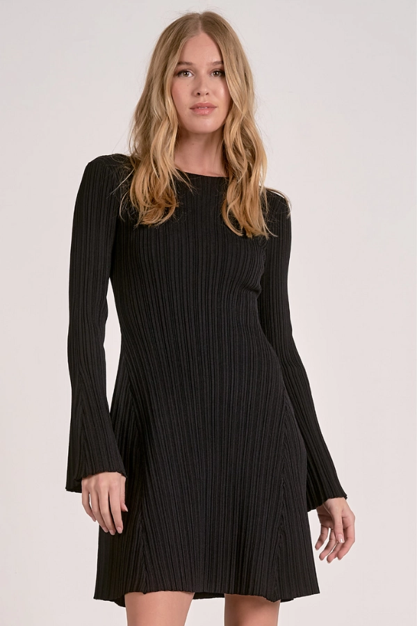 Mini Ribbed Sweater Dress Unique Print Lightweight-Comfort