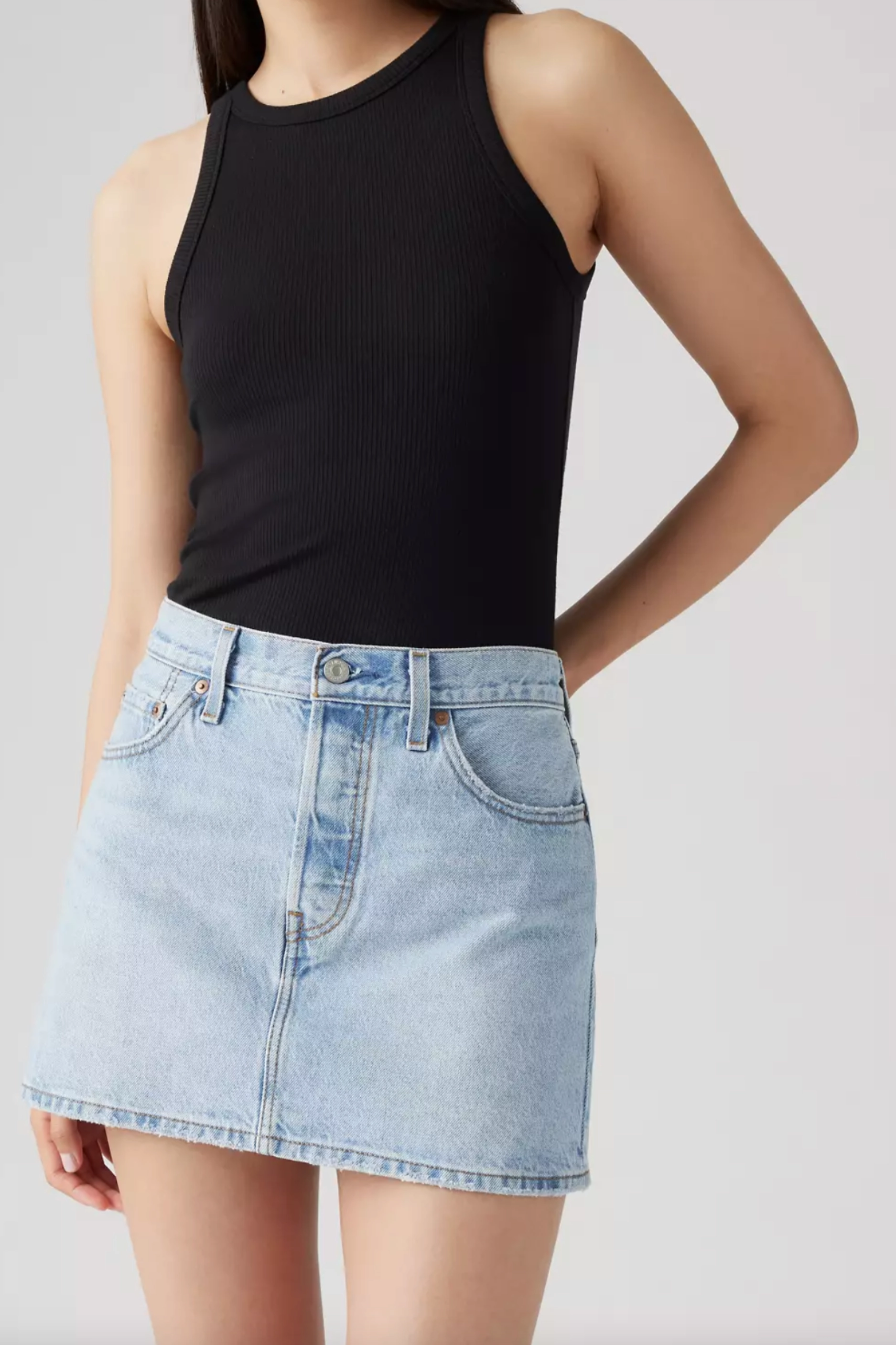 Levi's Icon Mini Denim Skirt Low Profile Waistband Integration