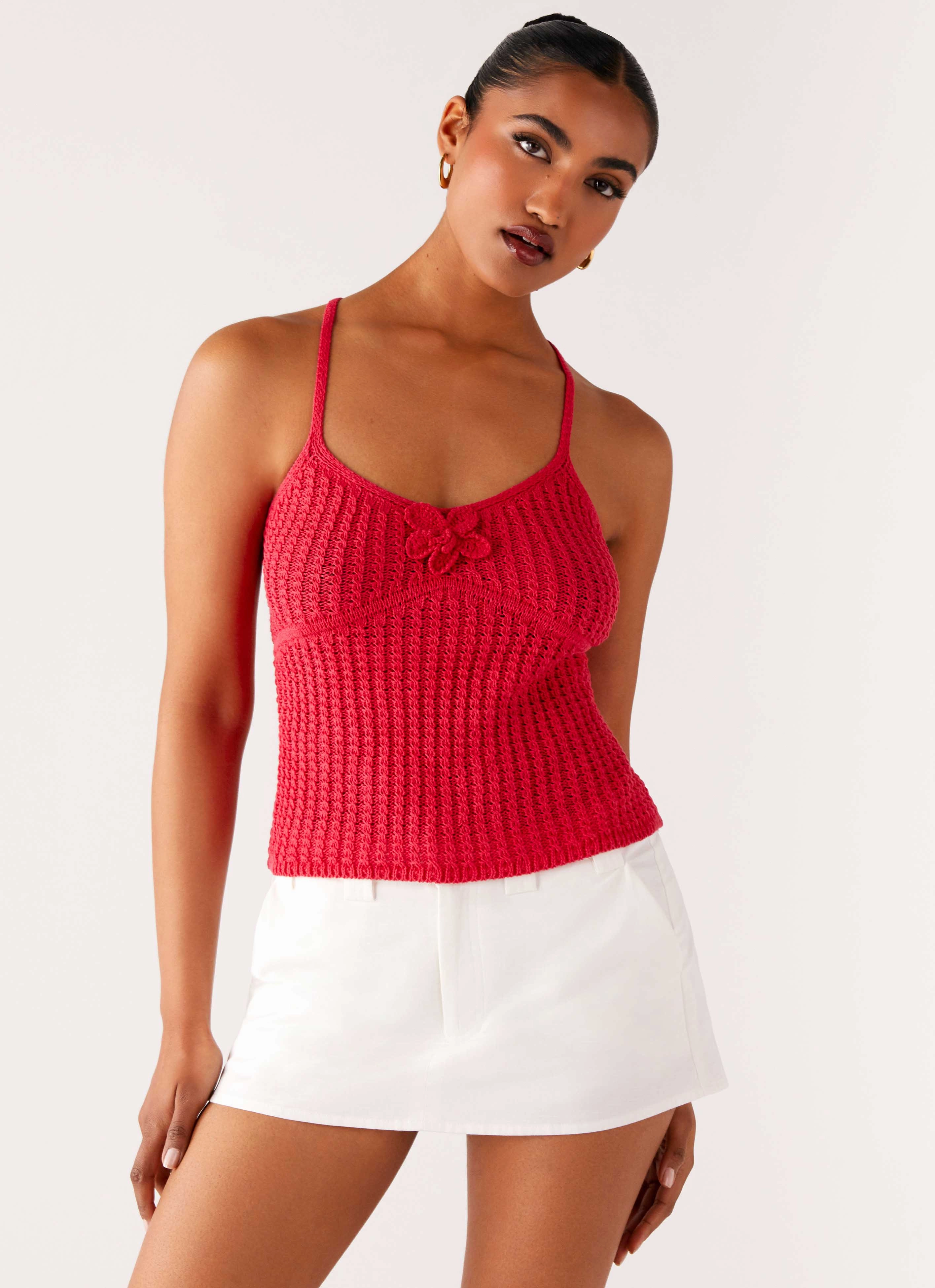 Tiare Crochet Top - Fuchsia DropShoulderConstruction Long Sleeve Tee