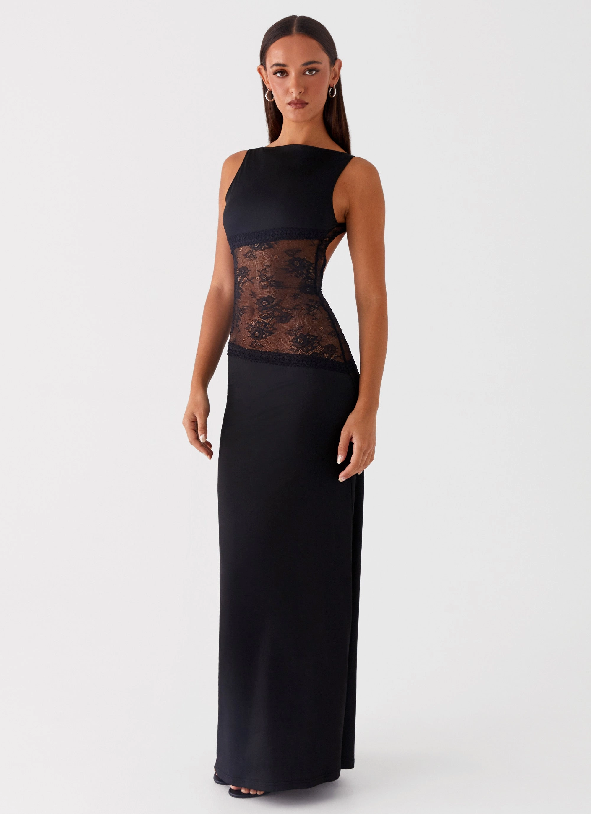 Lucinda Maxi Dress - Black Matte-finish