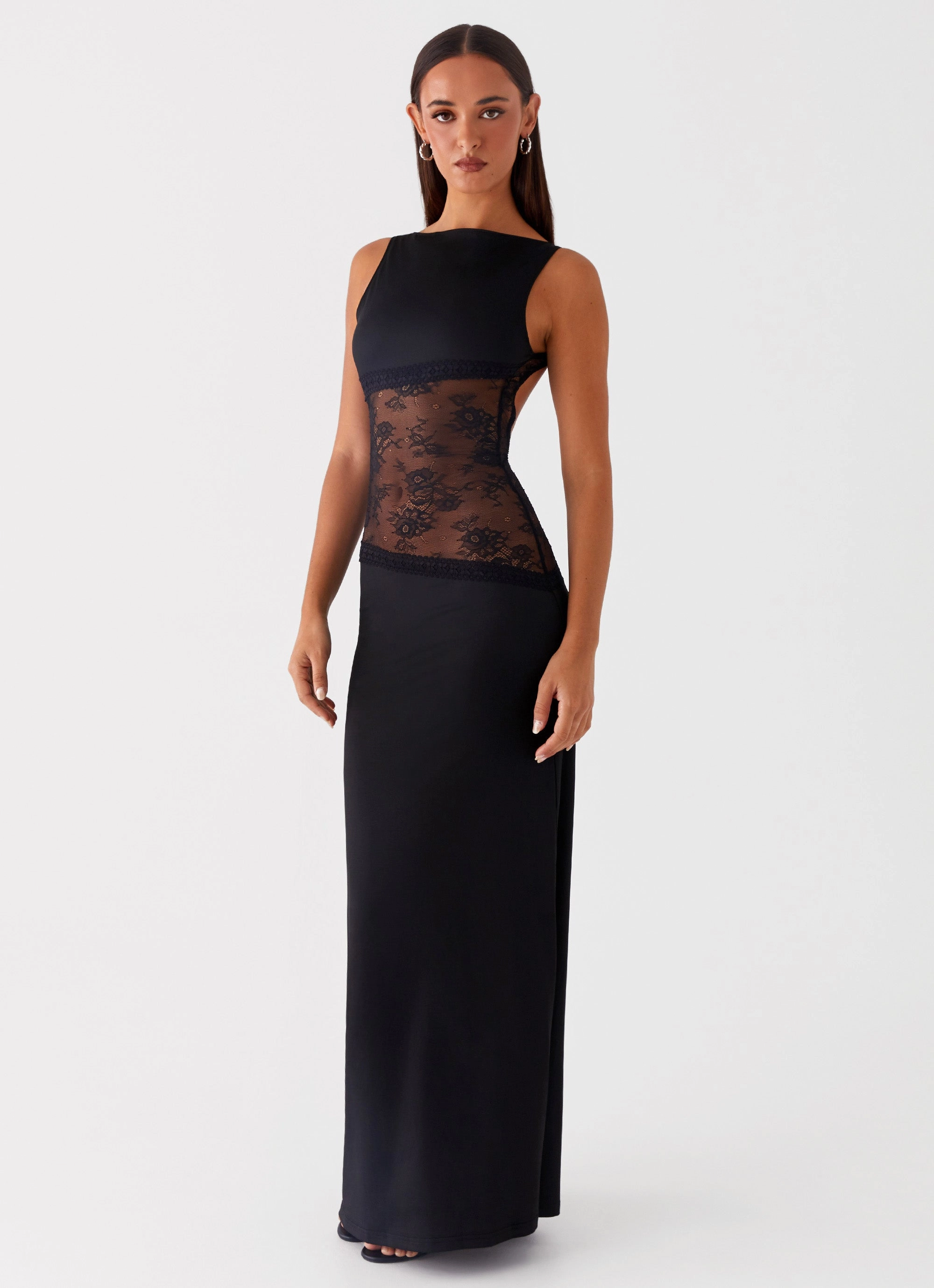 Relax Draping Timeless Cut Lucinda Maxi Dress - Black