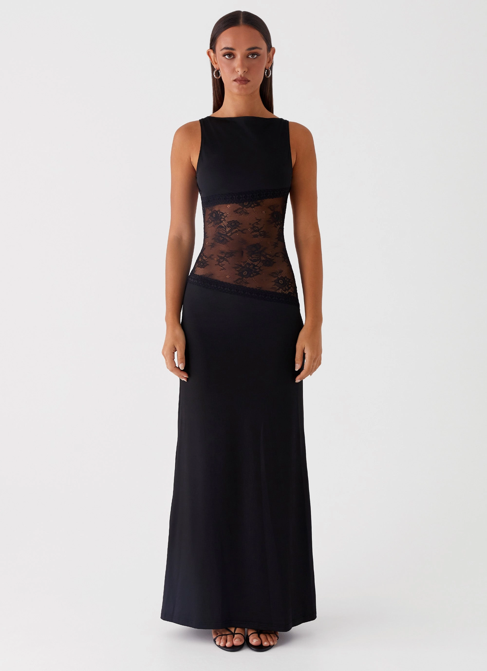 Skirt Flare Lucinda Maxi Dress - Black