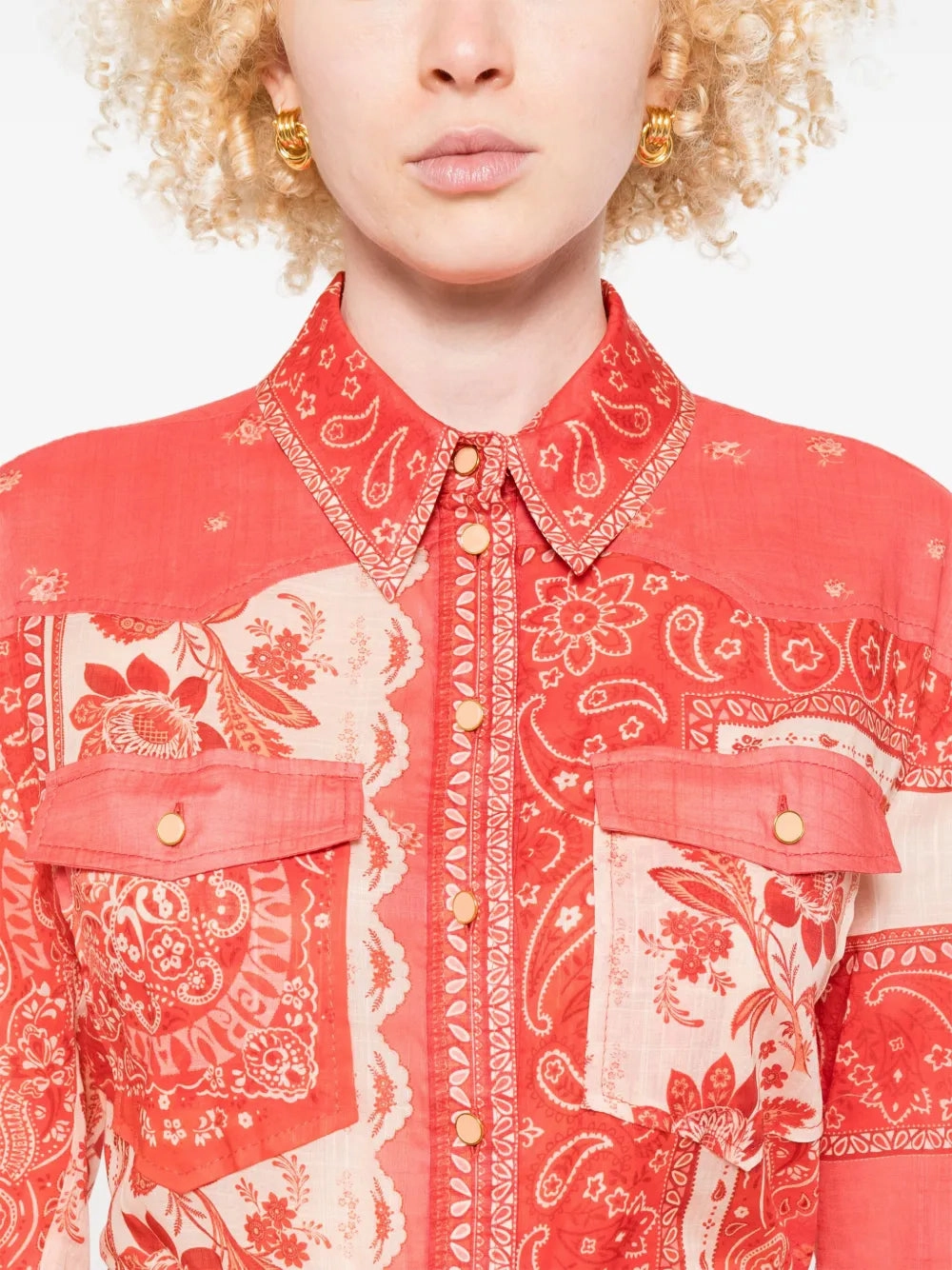 Wedding-Guest Spring Flow Lucky Mini Dress in Red Bandana