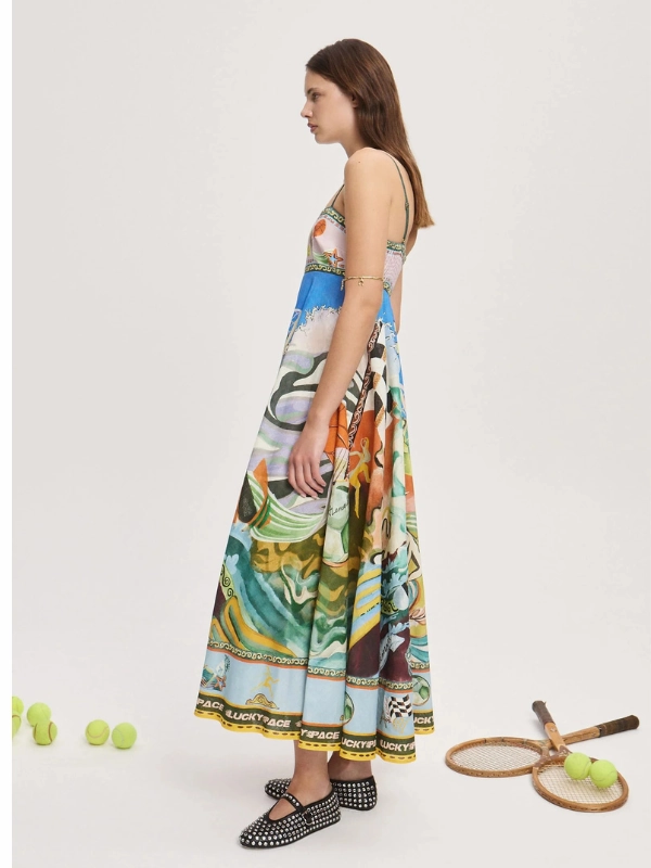 Vibrant pattern Chill Style Lucky Pace Sundress in Multi