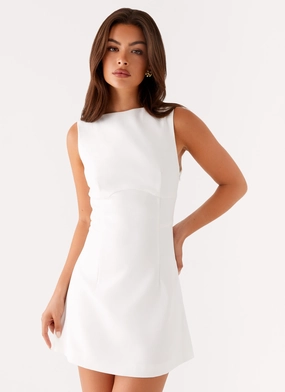 Lulita Mini Dress - White Bridal-Shower Trendy Layering