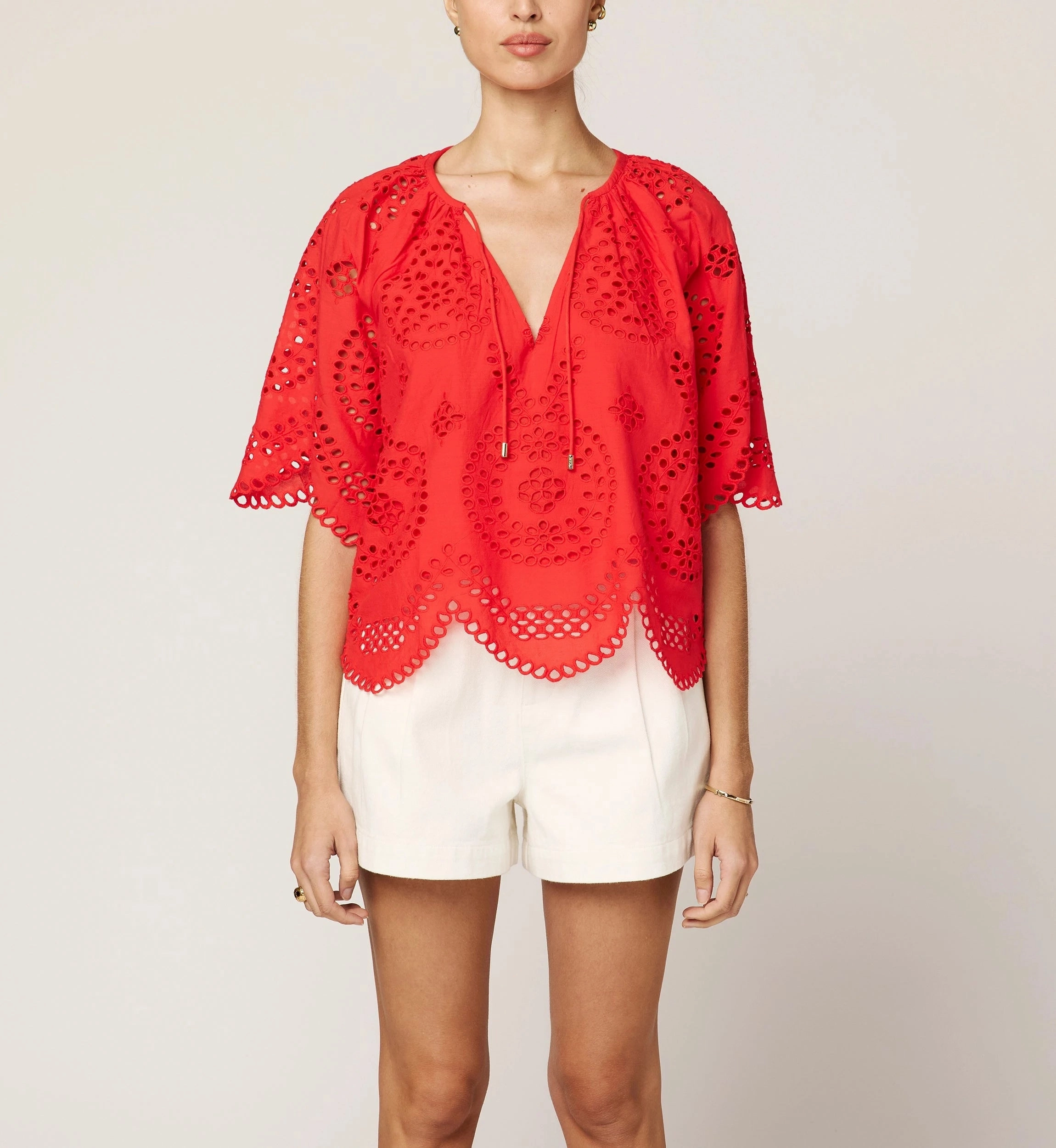 Cold Weather Lulu Blouse | Poppy Red