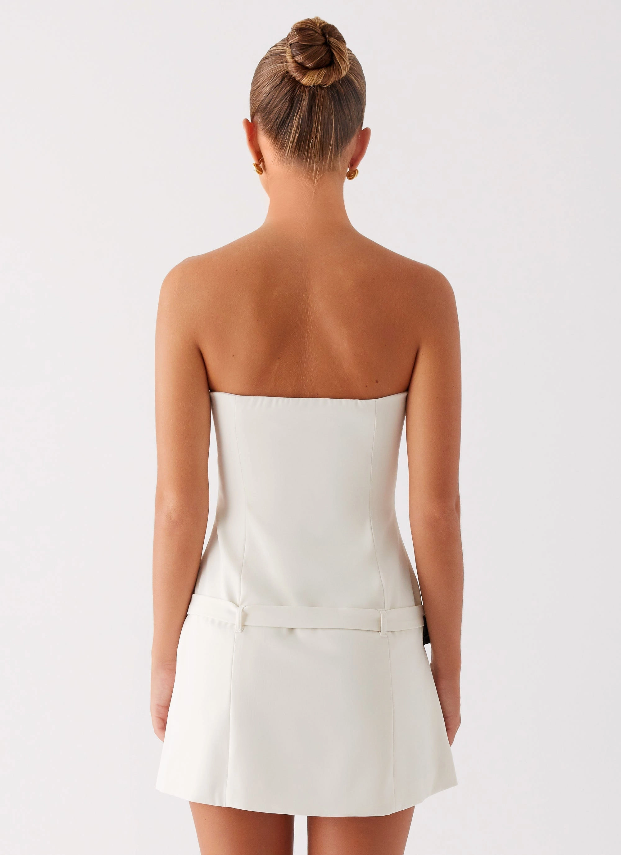 Timeless Touch Lume Strapless Mini Dress - Ivory
