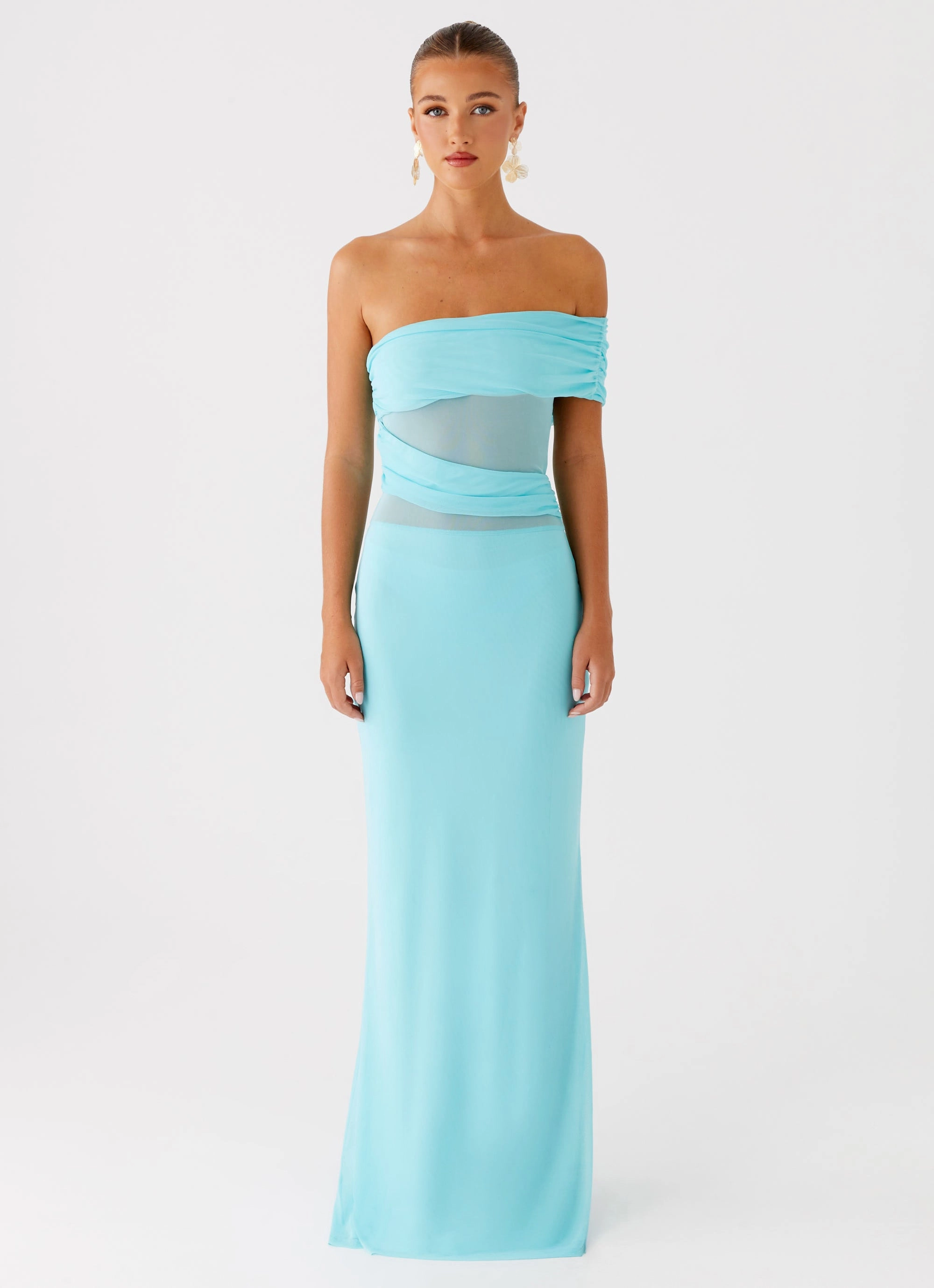Sleek long-sleeve dress Lumi Maxi Dress - Turquoise