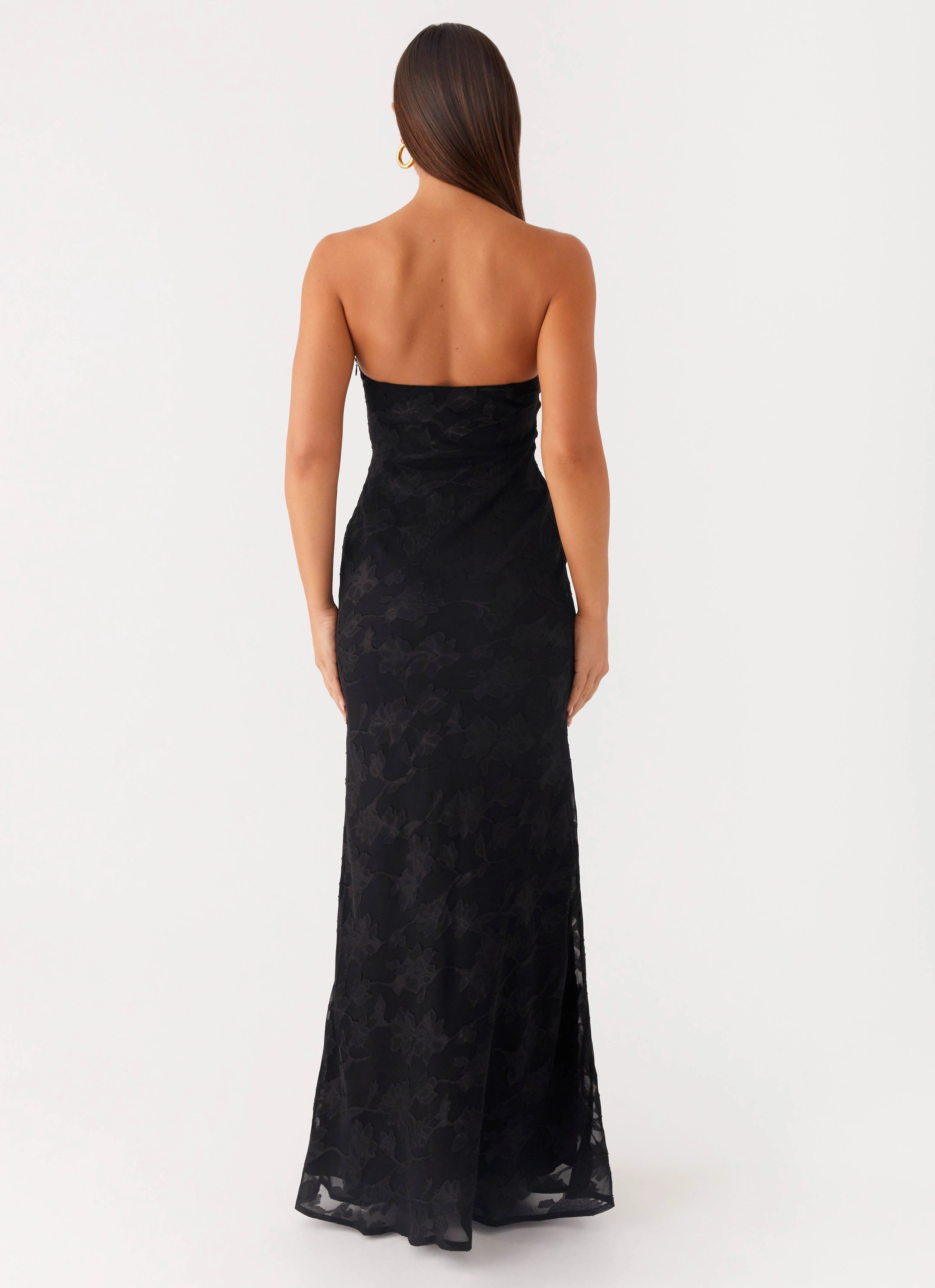 Lunar Maxi Dress - Black Satin Soft