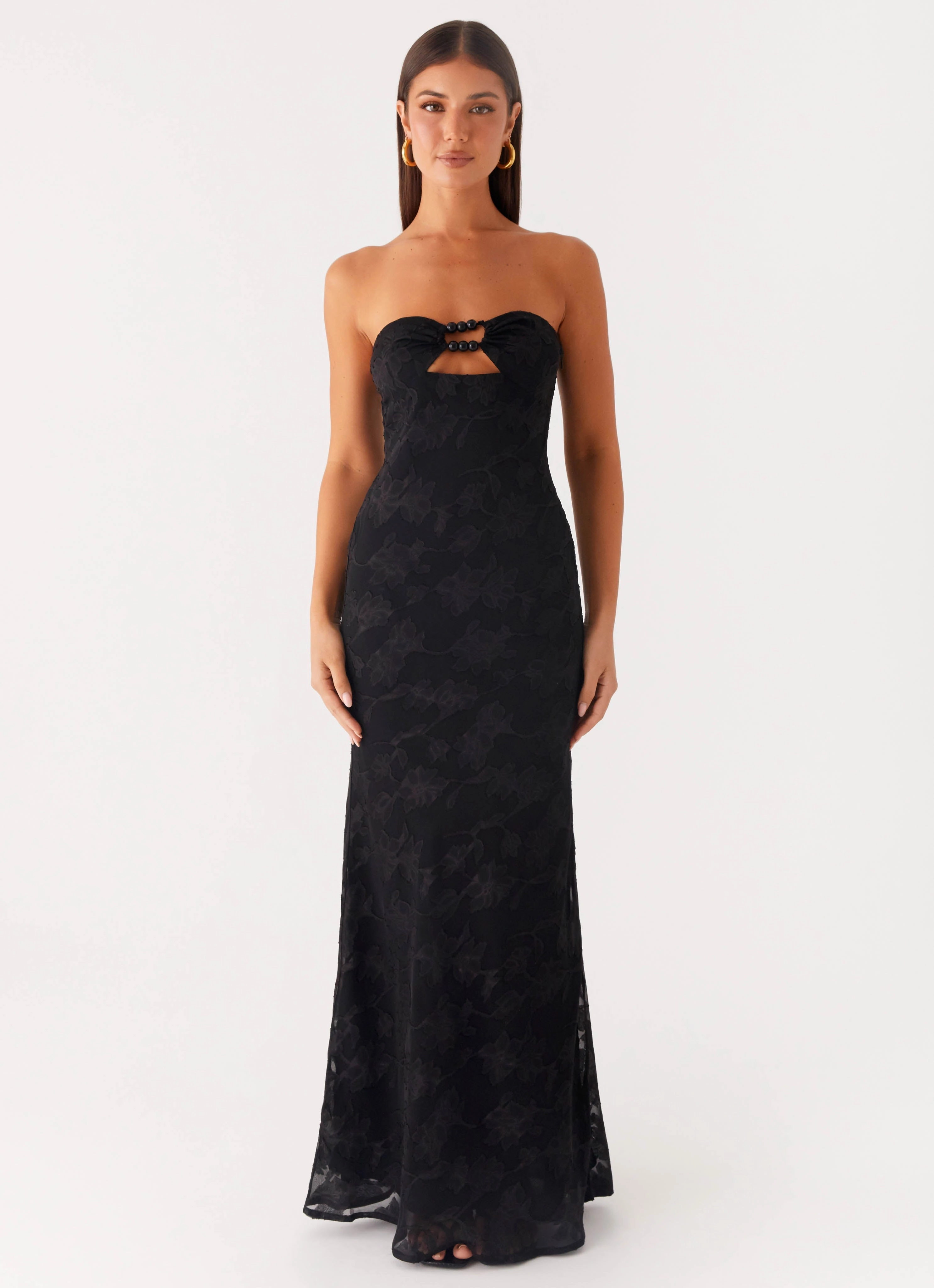 Square Neck Lunar Maxi Dress - Black