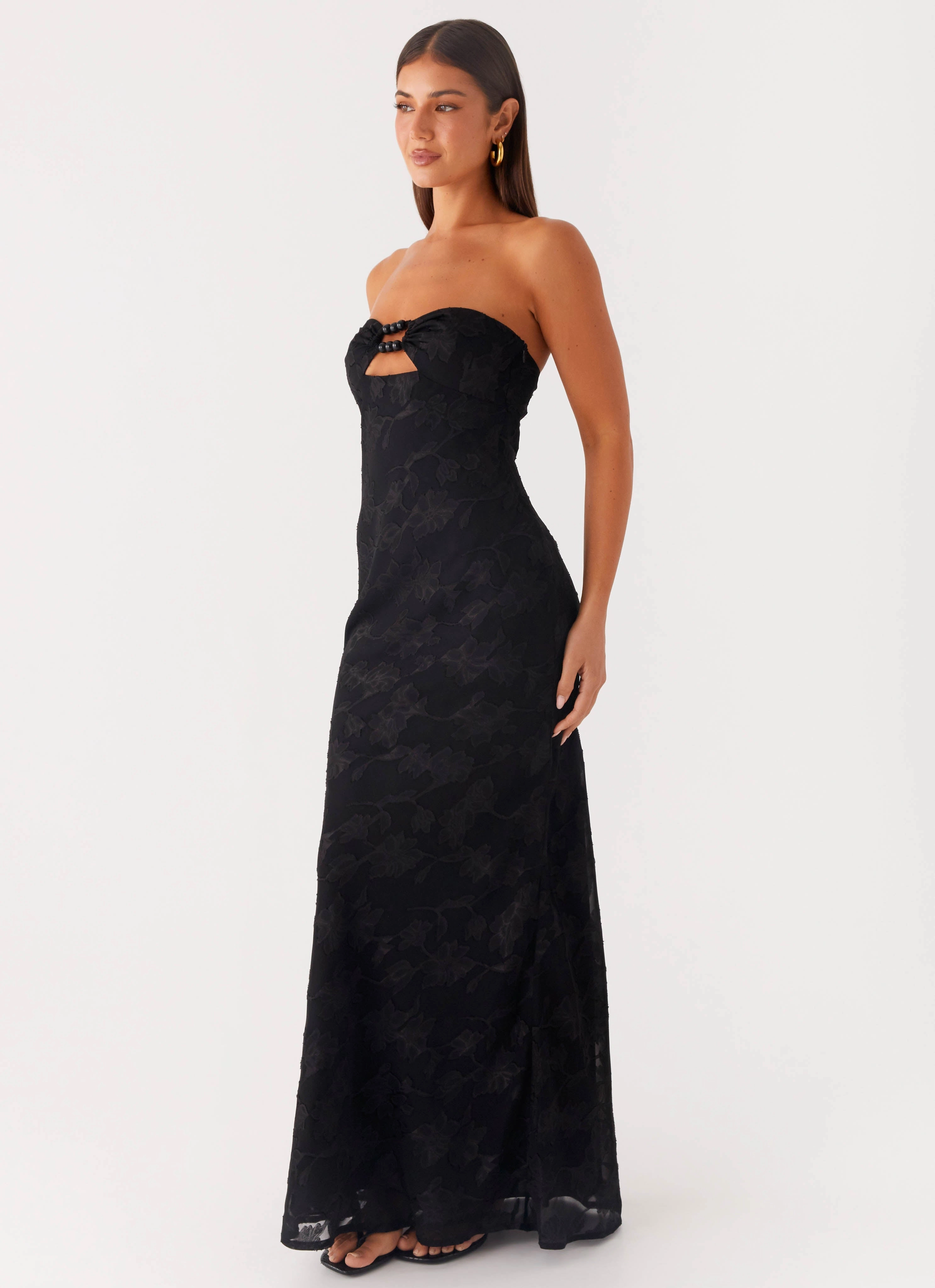 City Essential Soft Draping Lunar Maxi Dress - Black