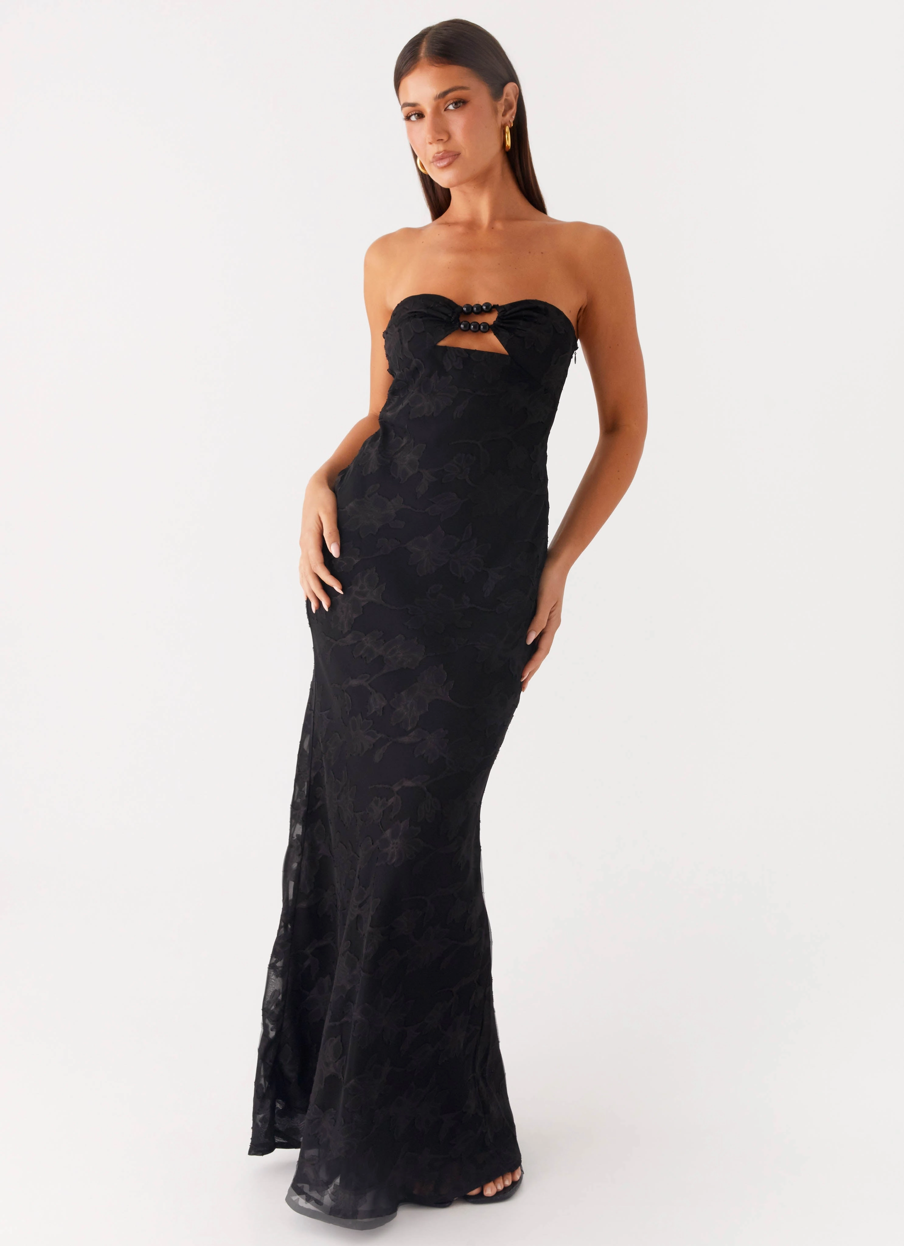 Lunar Maxi Dress - Black Easy to Wear Minimalist fit-and-flare