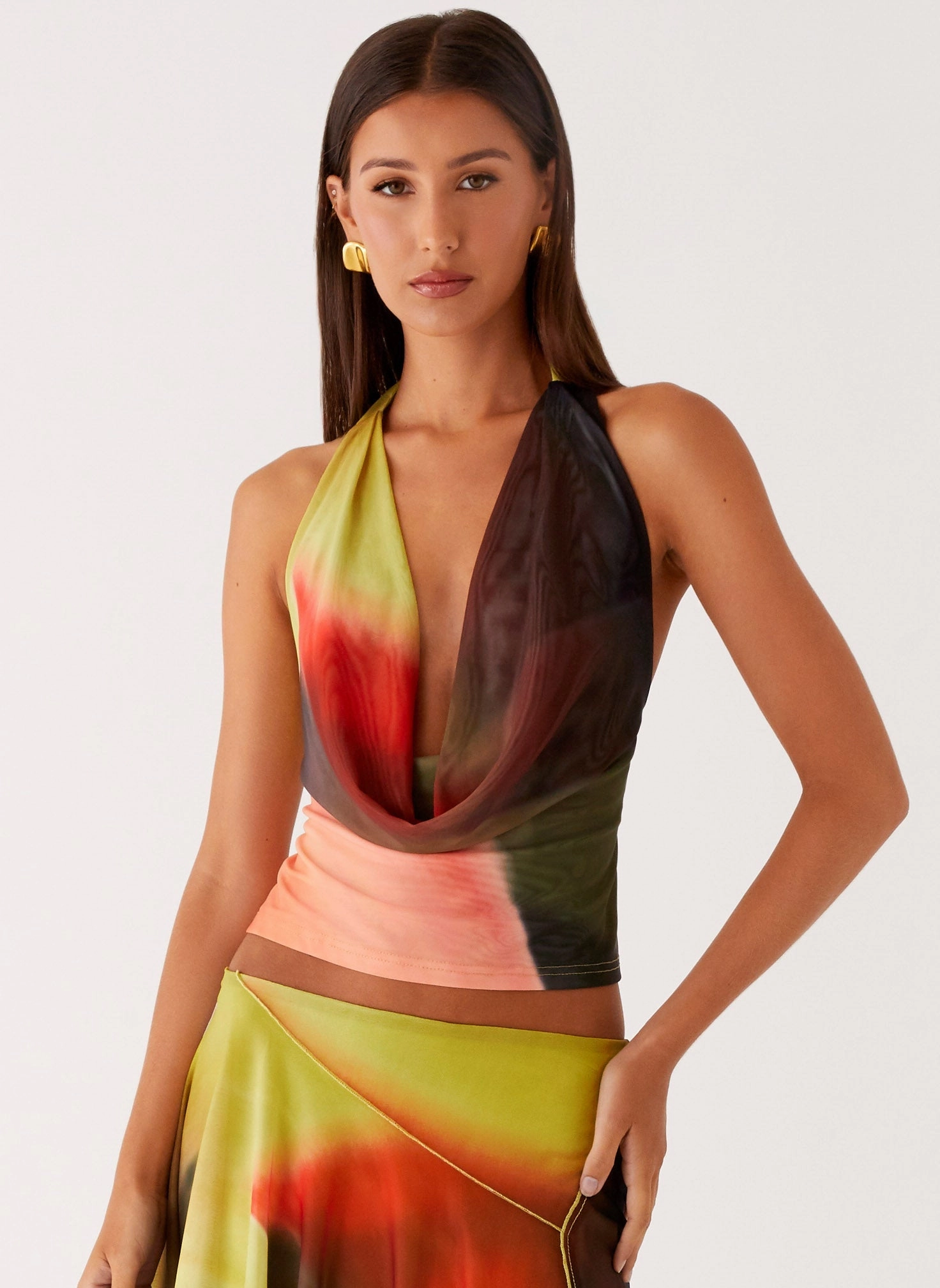 TaglessCollar Lustra Cowl Top - Moody Floral