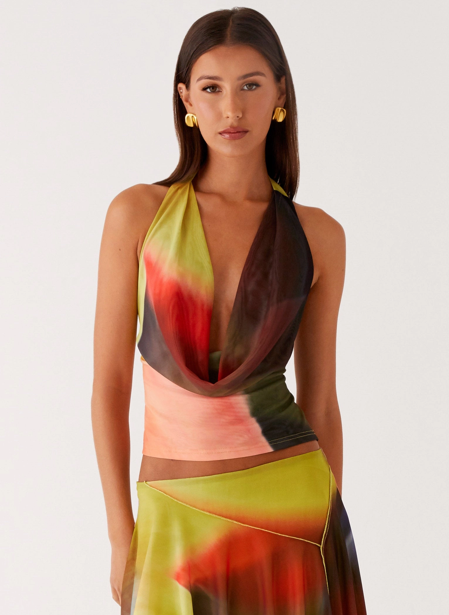 BreathableMeshInsert Durable Construction Lustra Cowl Top - Moody Floral