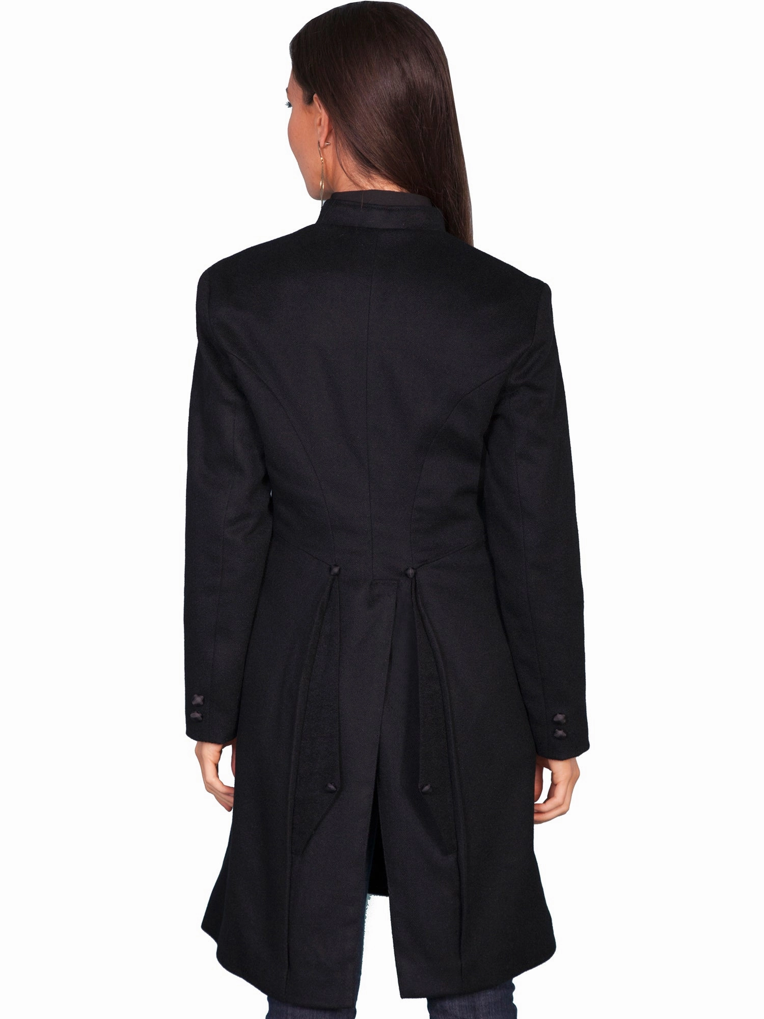Weather resistant Scully Womens Black Wool Blend Heritage Frock Coat