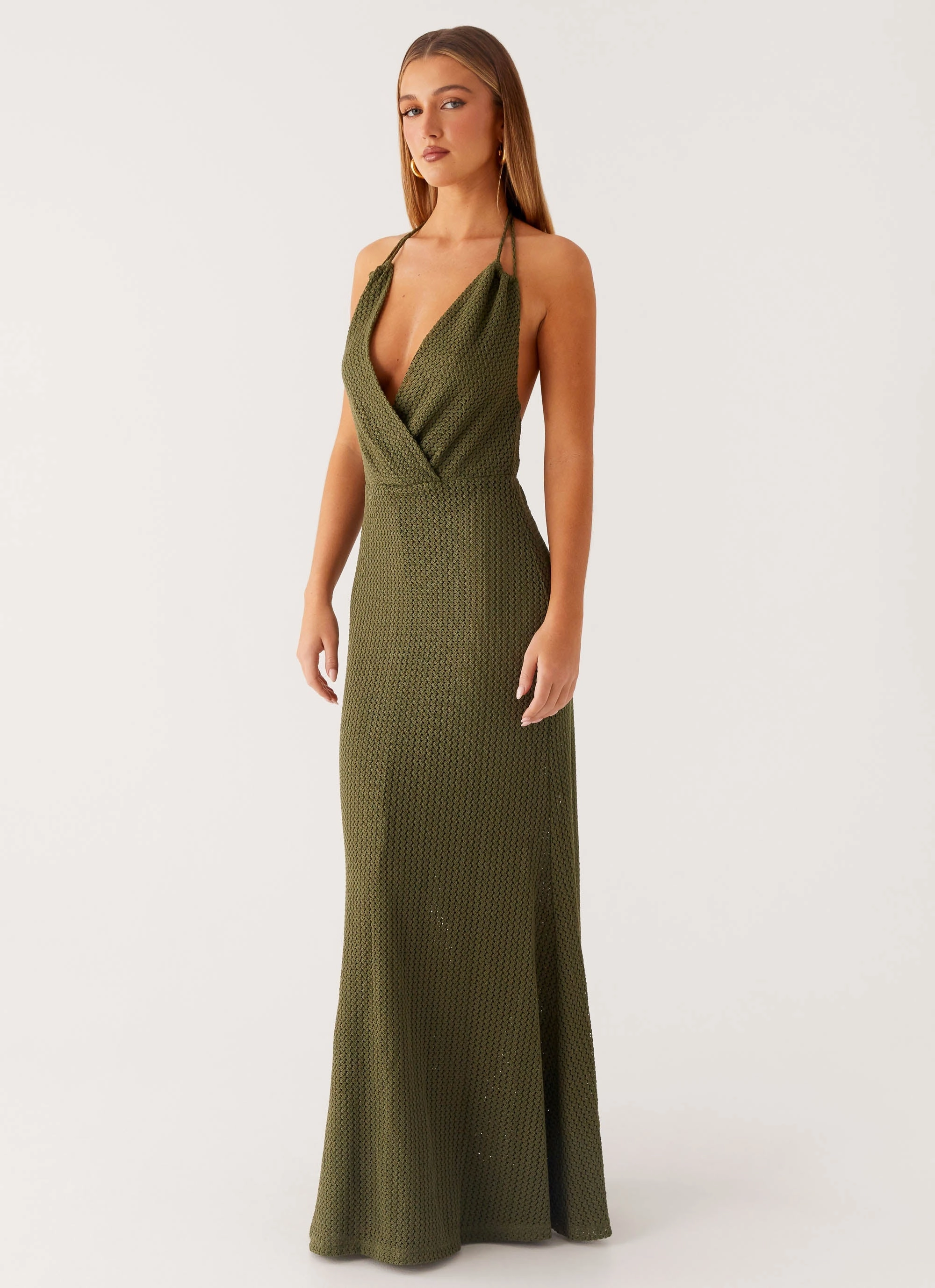 Thora Maxi Dress - Olive Eye Catching