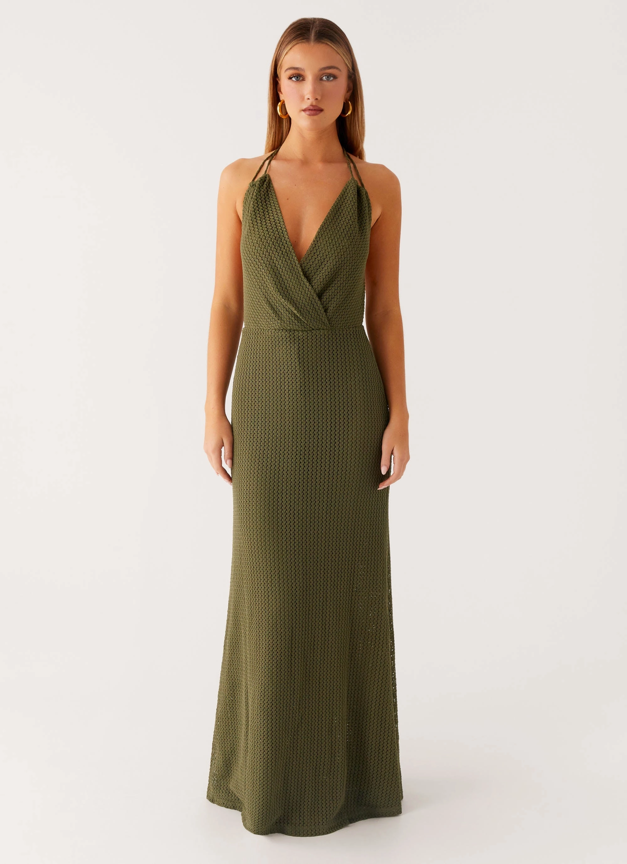 Thora Maxi Dress - Olive StretchableKnit Low Maintenance