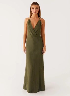 Dress-Up Style Thora Maxi Dress - Olive