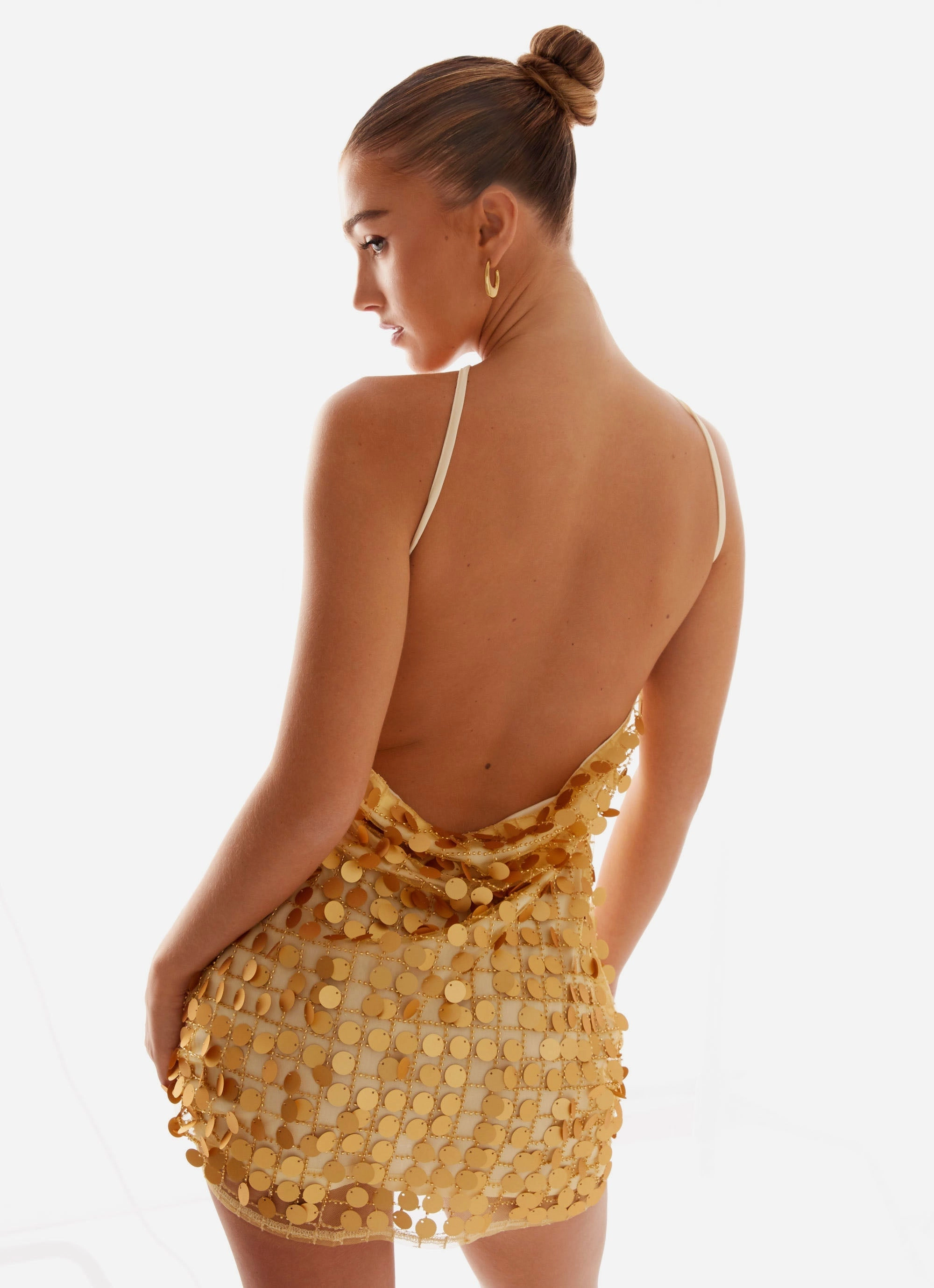 All-Season Comfort Xander Sequin Mini Dress - Gold