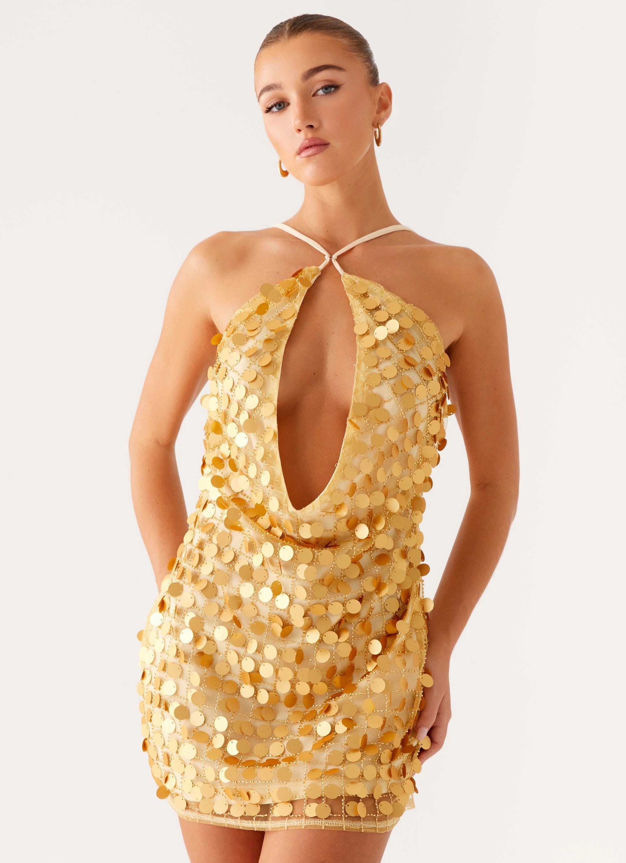 Casual Tone Xander Sequin Mini Dress - Gold