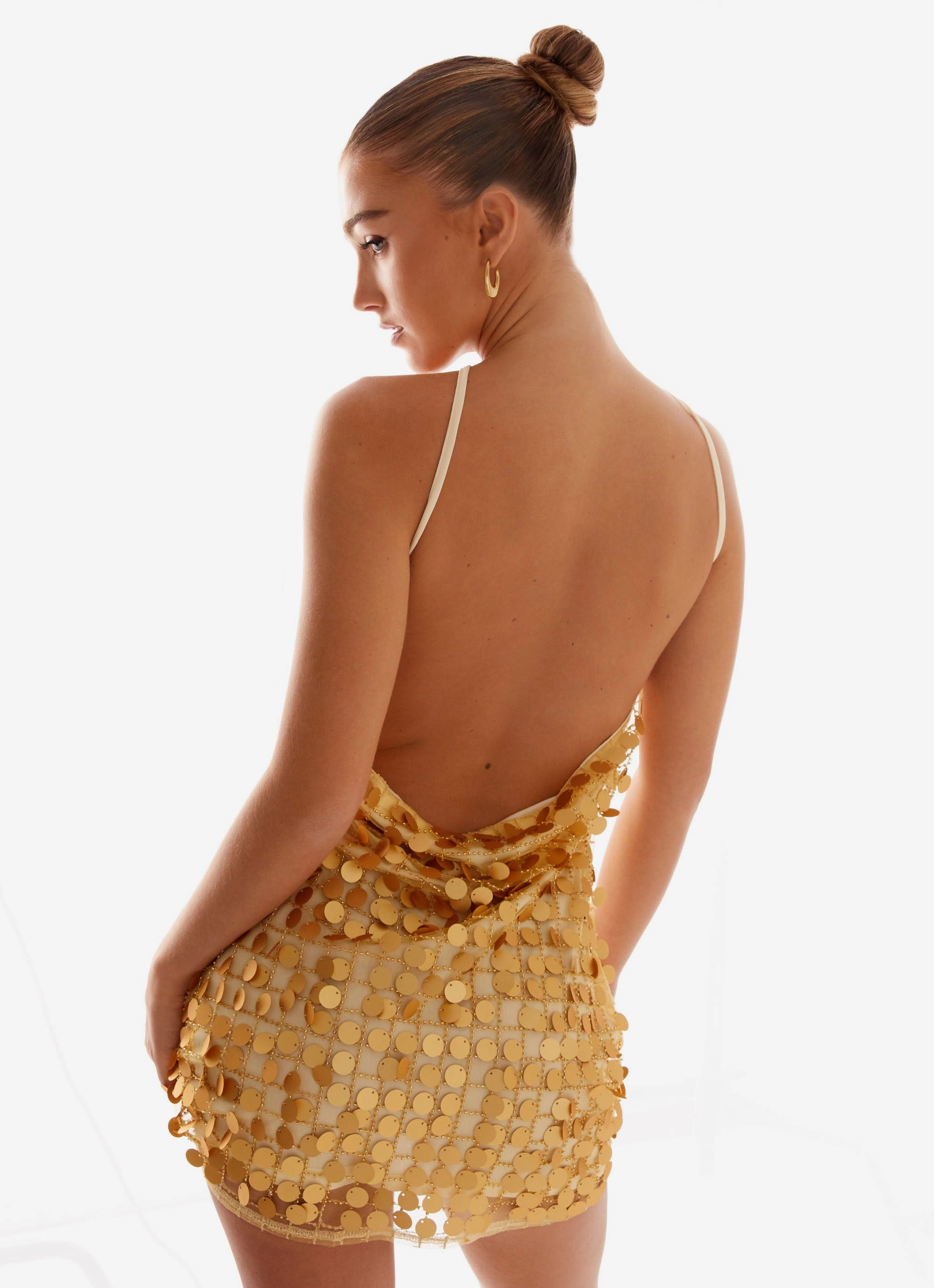 Xander Sequin Mini Dress - Gold Dreamy Layers Light and Comfortable