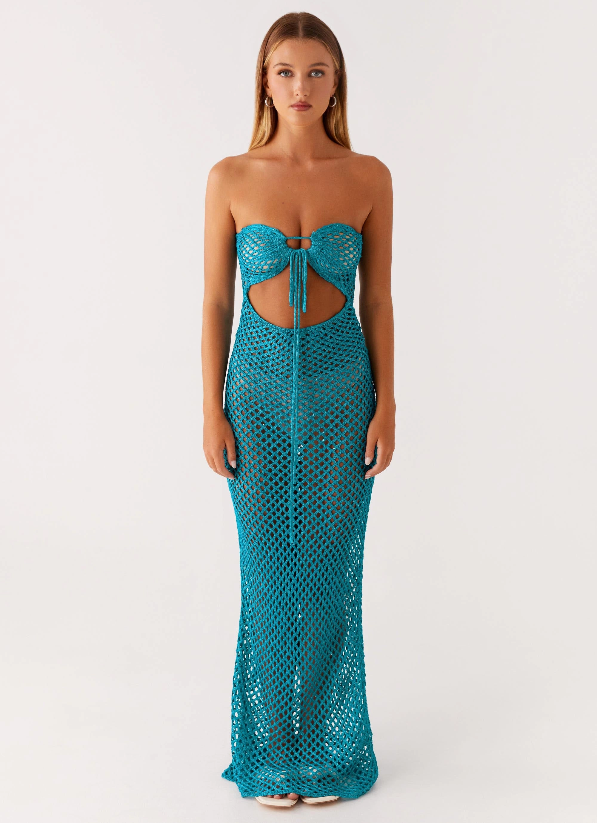 Sun Kissed Crochet Maxi Dress - Blue All-day style Move Free