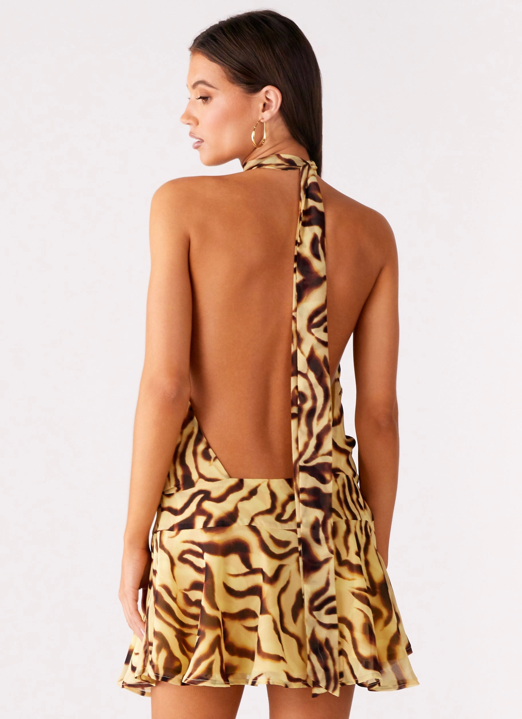 Zulla Backless Mini Dress - Laguna Print Pure Look Elegant Charm