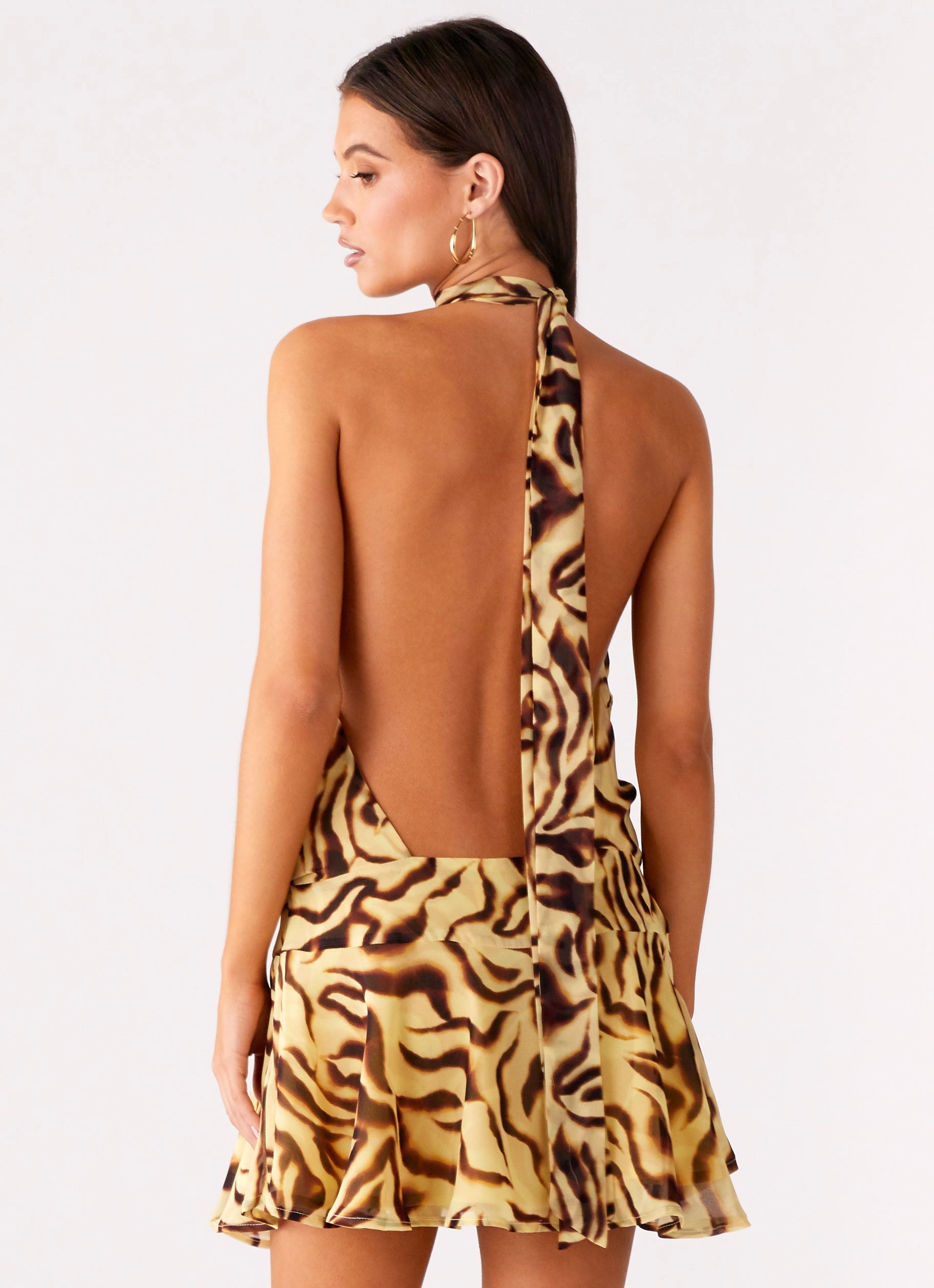Layered Wear Cozy Layers Zulla Backless Mini Dress - Laguna Print