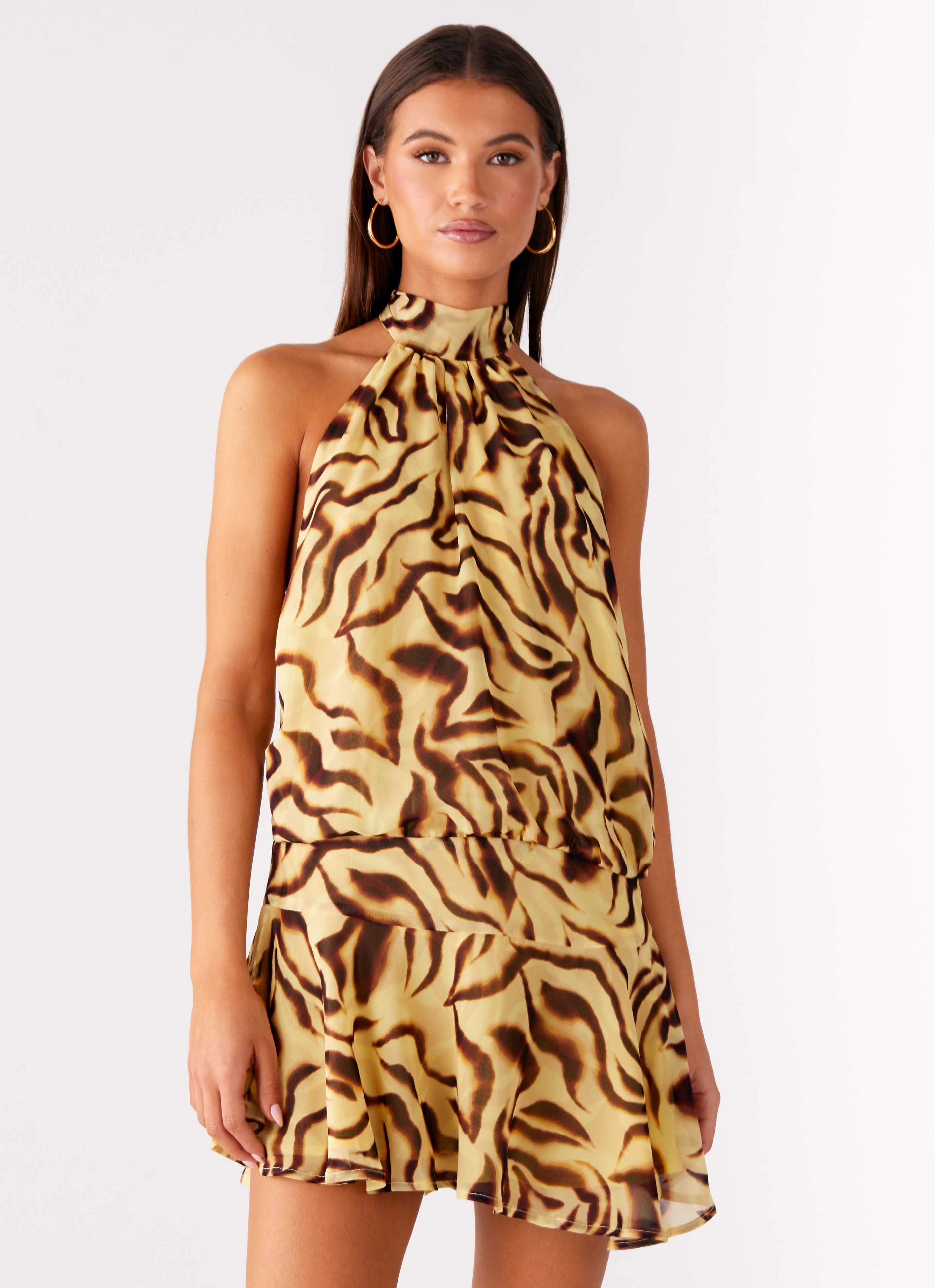 Versatile dress for layering Must Have Zulla Backless Mini Dress - Laguna Print