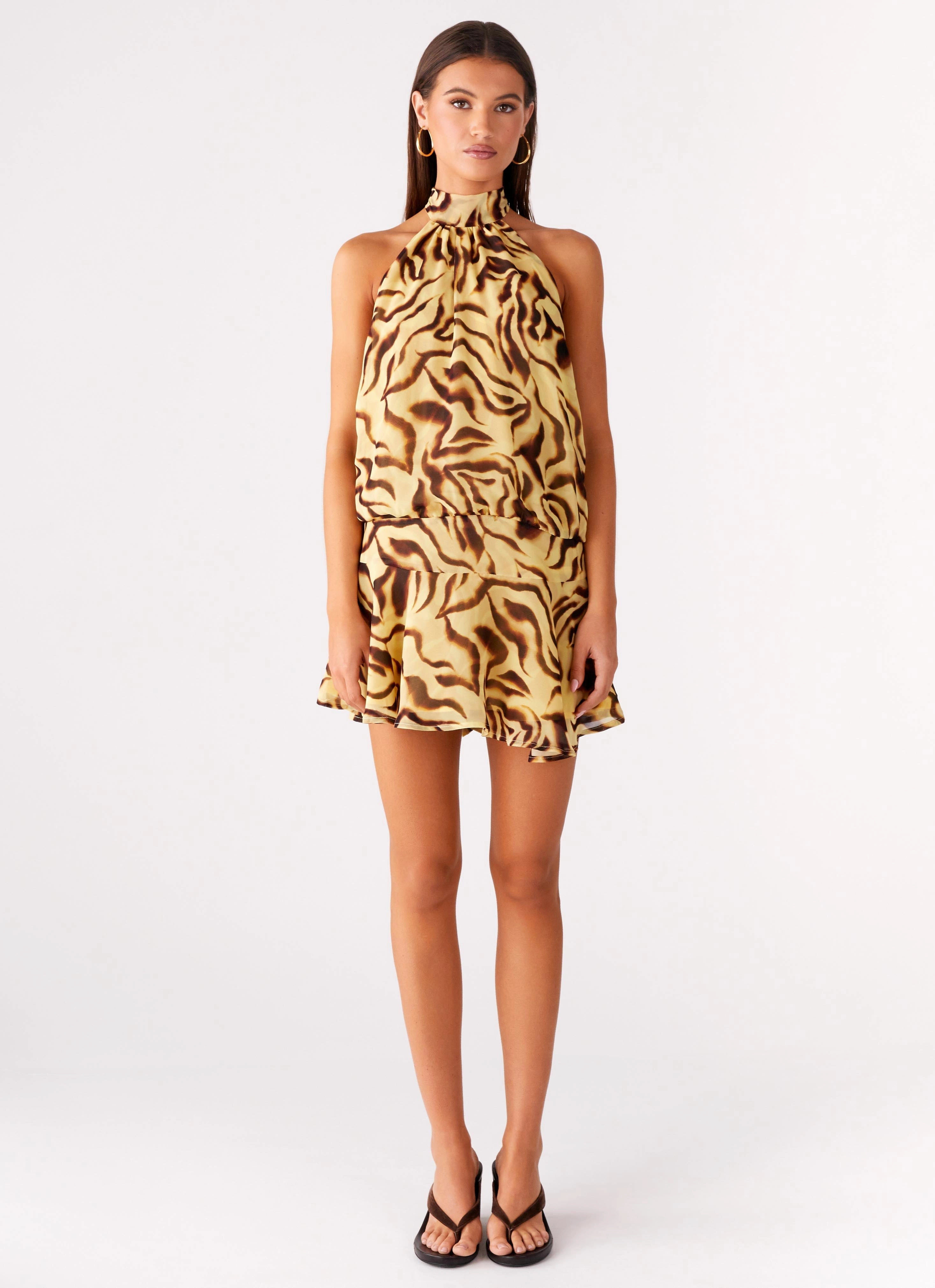 Zulla Backless Mini Dress - Laguna Print Chic Rhythm