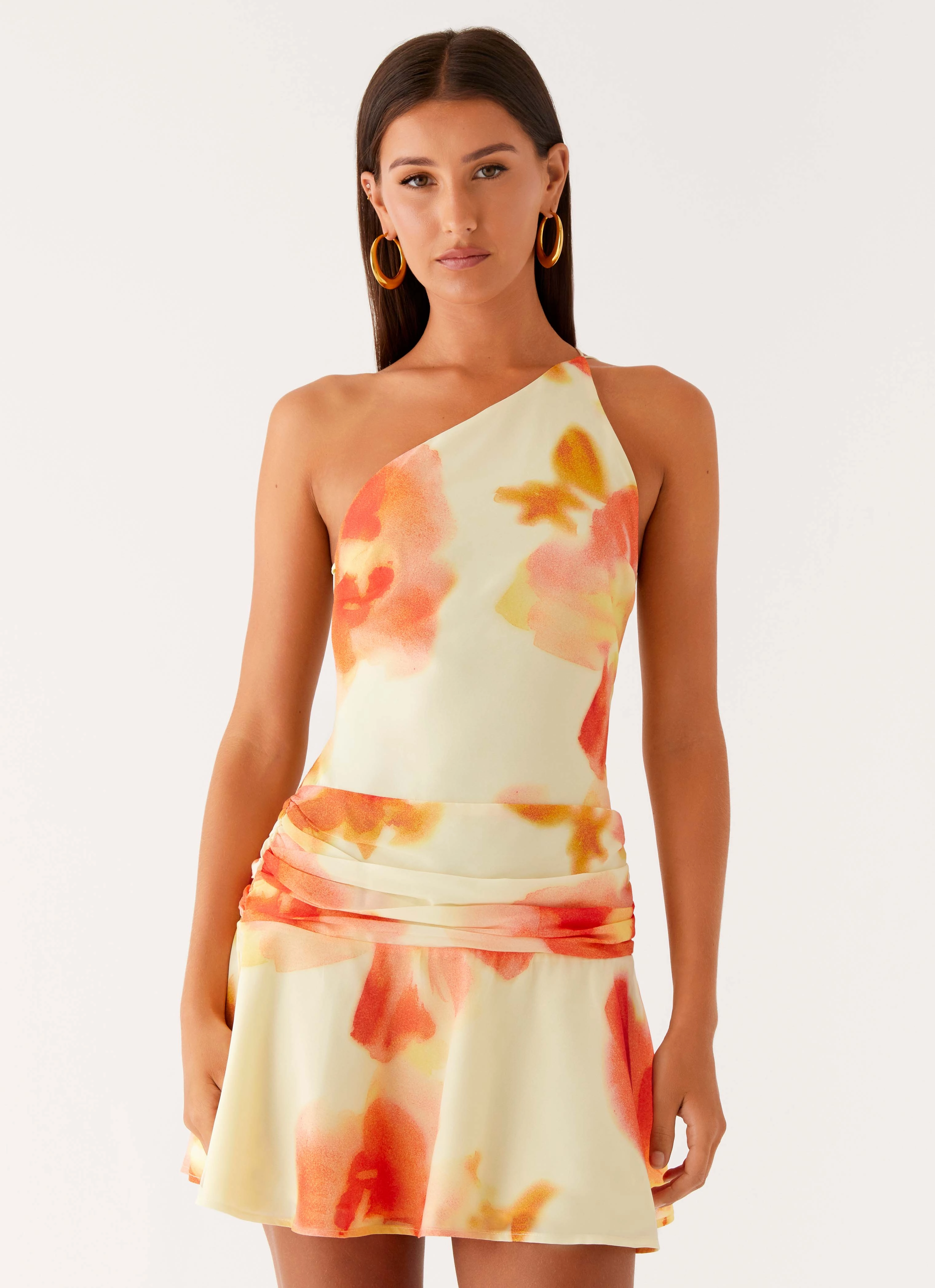 Seamless-Look Easy Movement Meah Backless Mini Dress - Mimosa Blossom