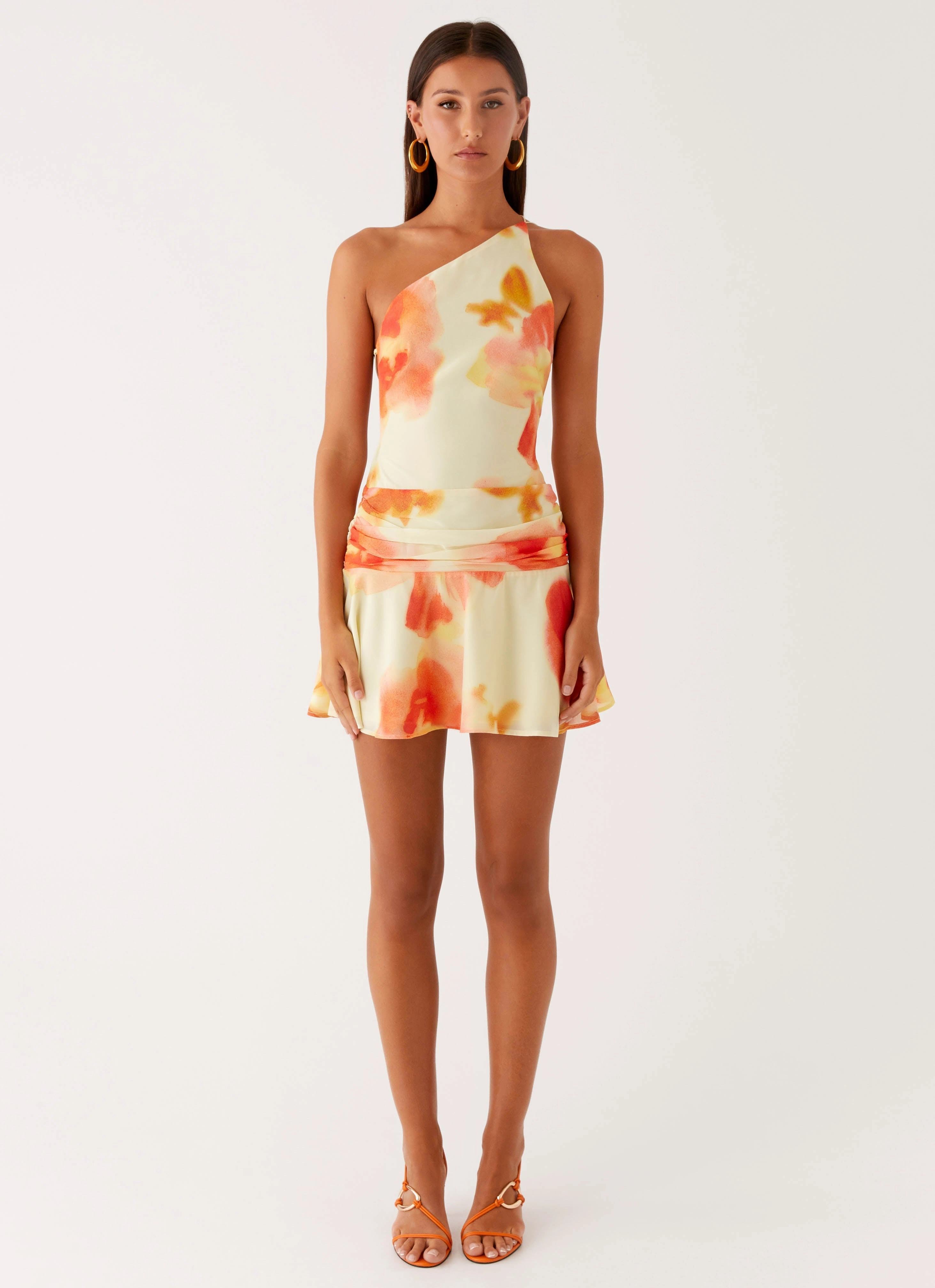 Meah Backless Mini Dress - Mimosa Blossom Slender Look Timeless Appeal
