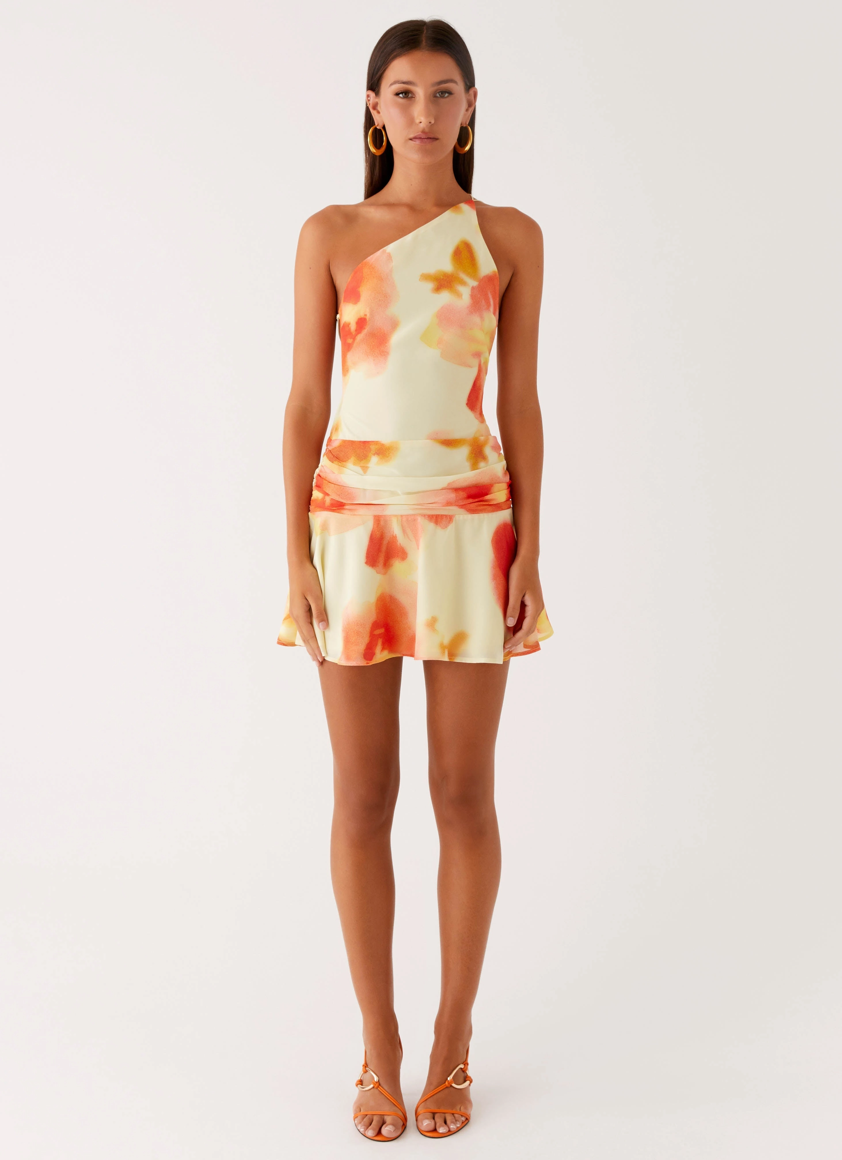 Soft fabric piece Meah Backless Mini Dress - Mimosa Blossom