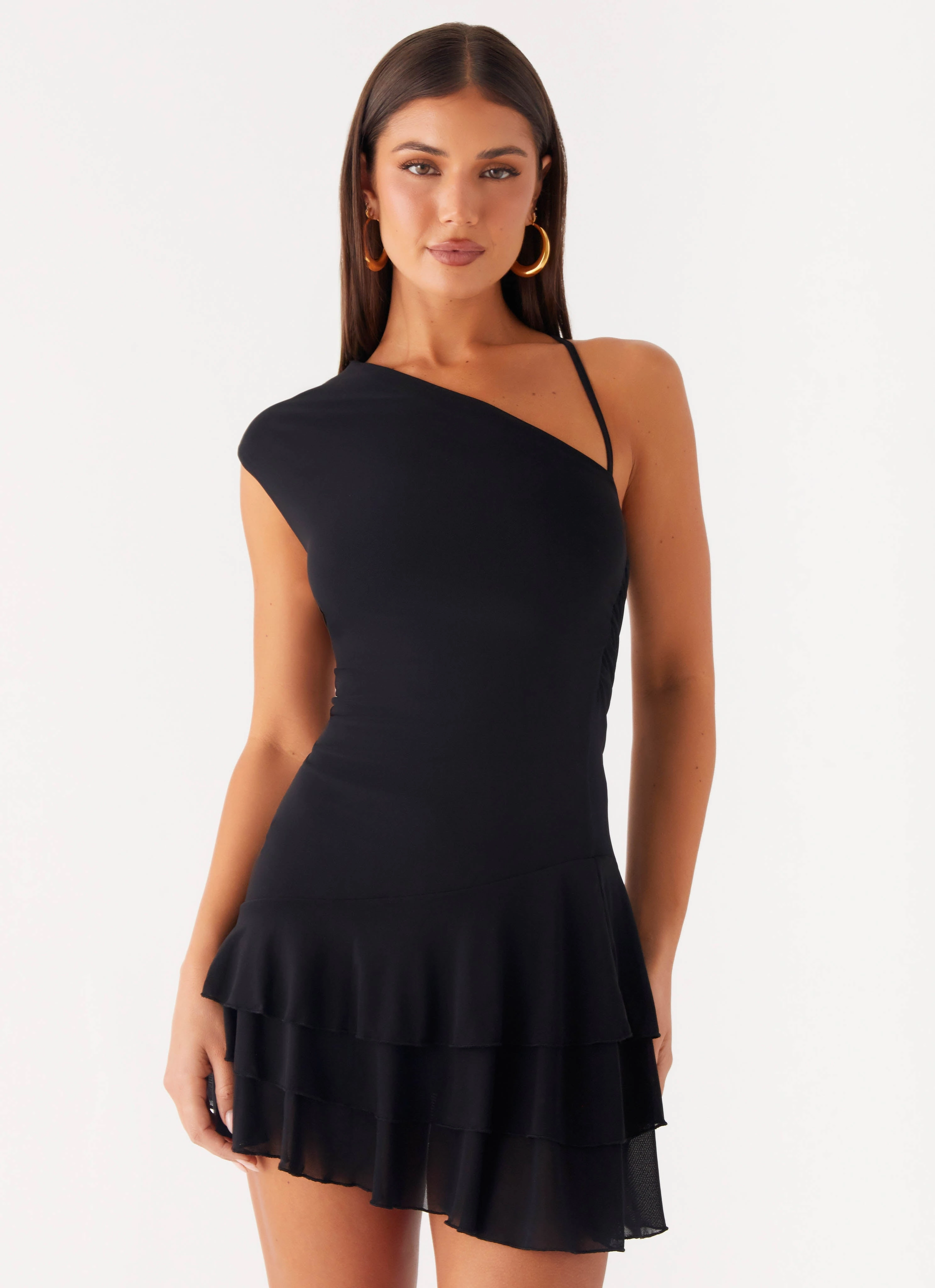 Sleek Silhouette Moonrise Mini Dress - Black
