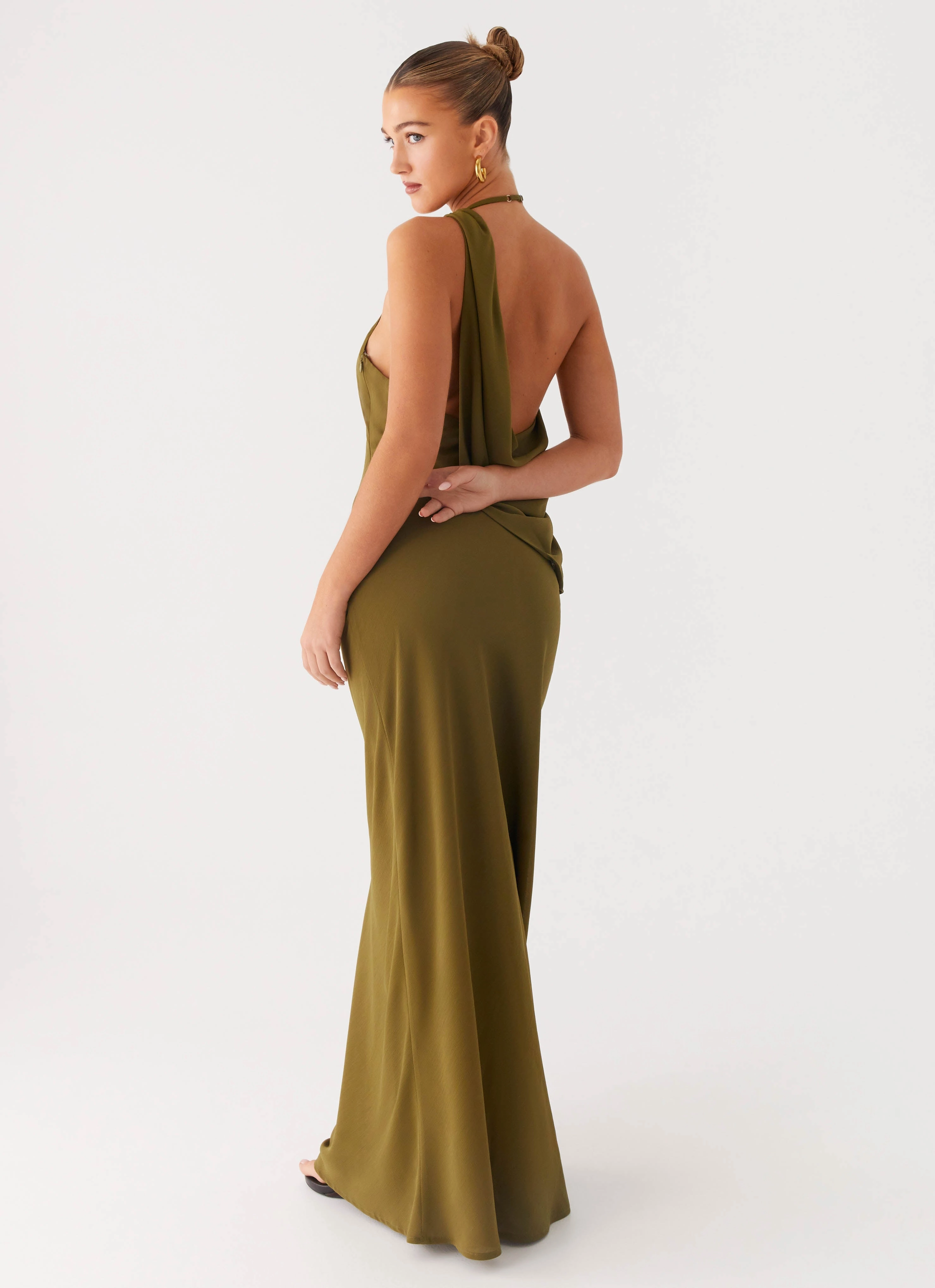 Opal Glow Maxi Dress - Khaki Subtle Glow