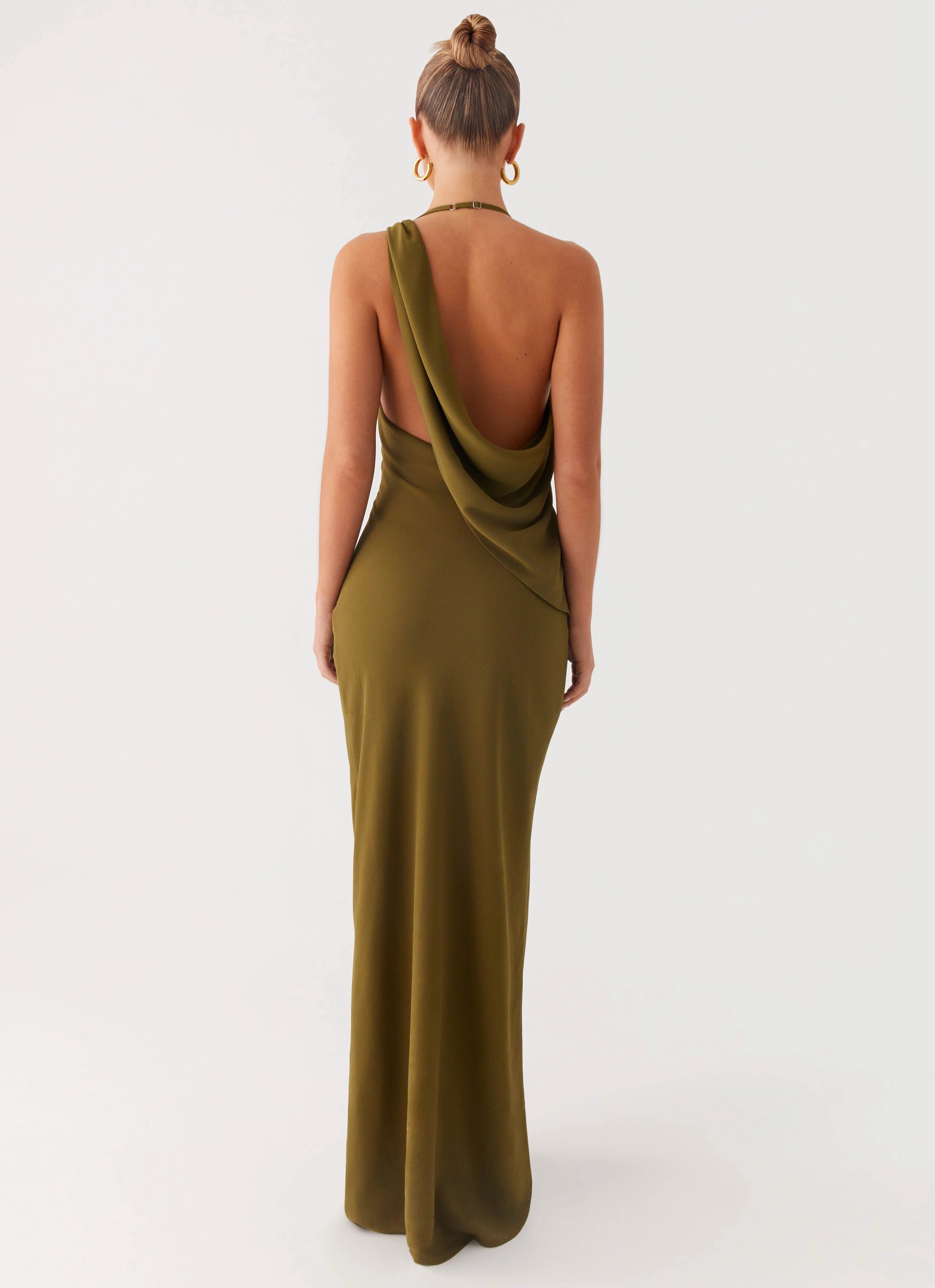 Minimal Cut Opal Glow Maxi Dress - Khaki