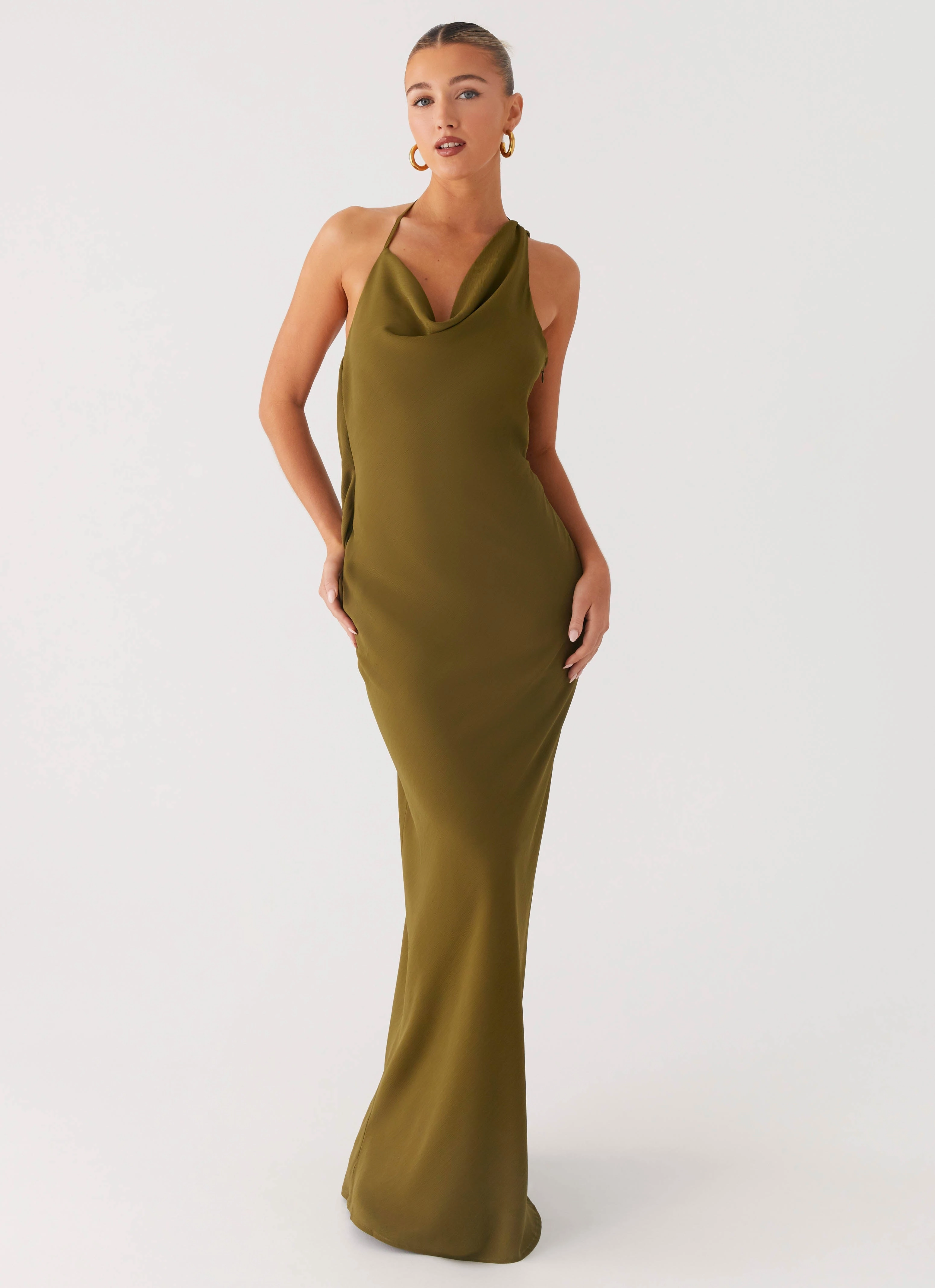 Opal Glow Maxi Dress - Khaki Outfit Core