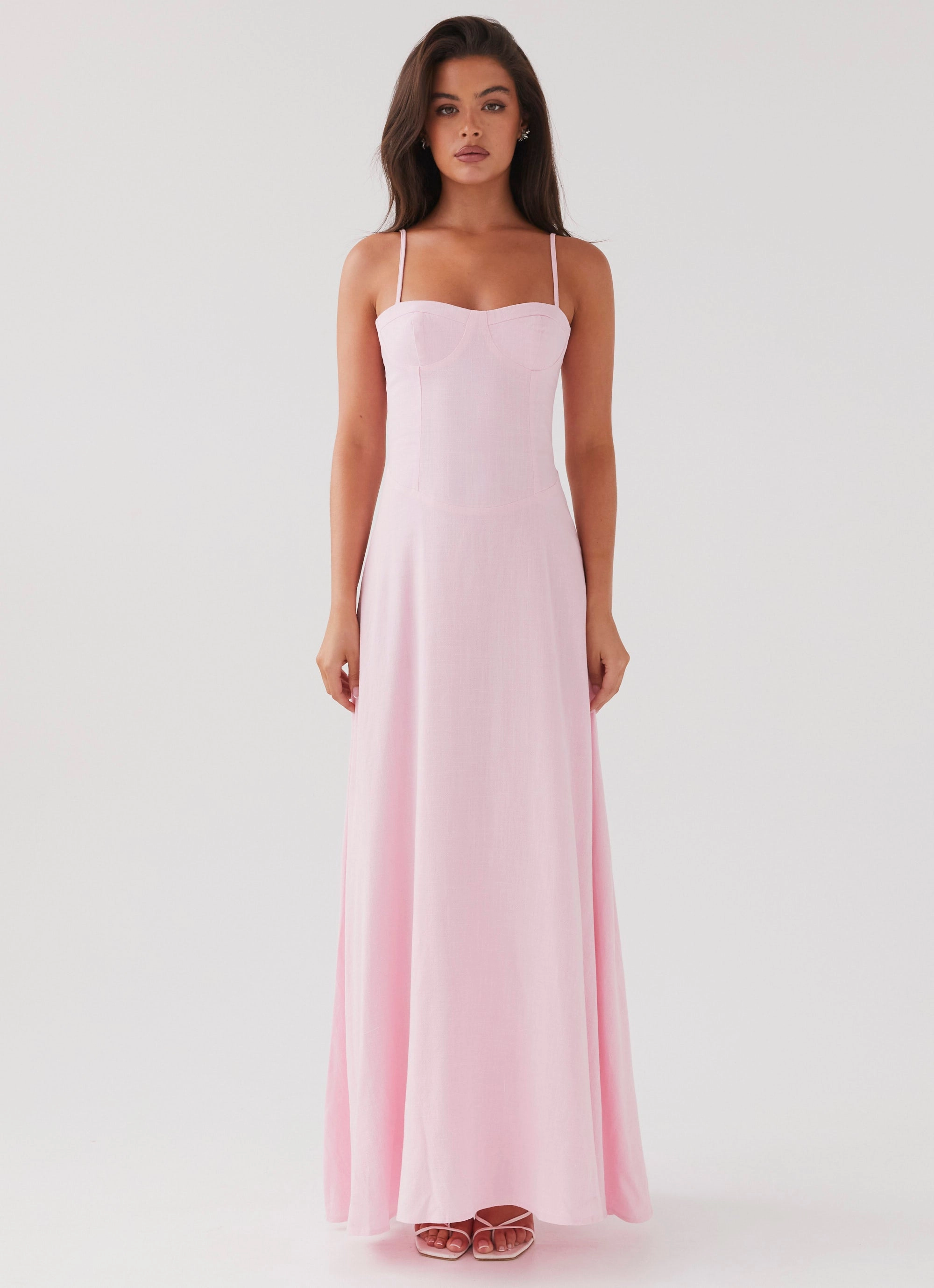 Bloom Soft Angelina Linen Maxi Dress - Pink Petal