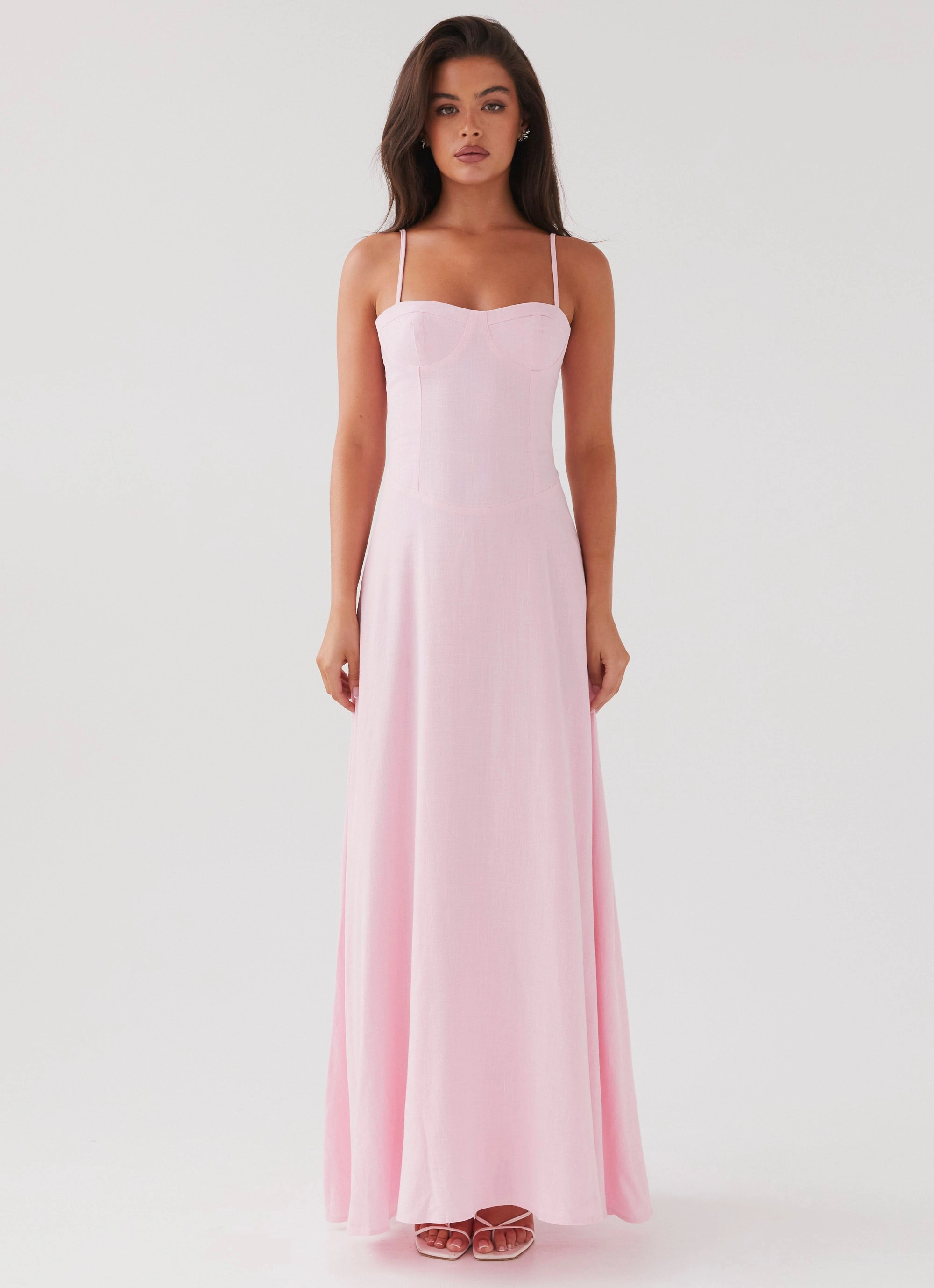 Day Chic Beauty Zone Angelina Linen Maxi Dress - Pink Petal